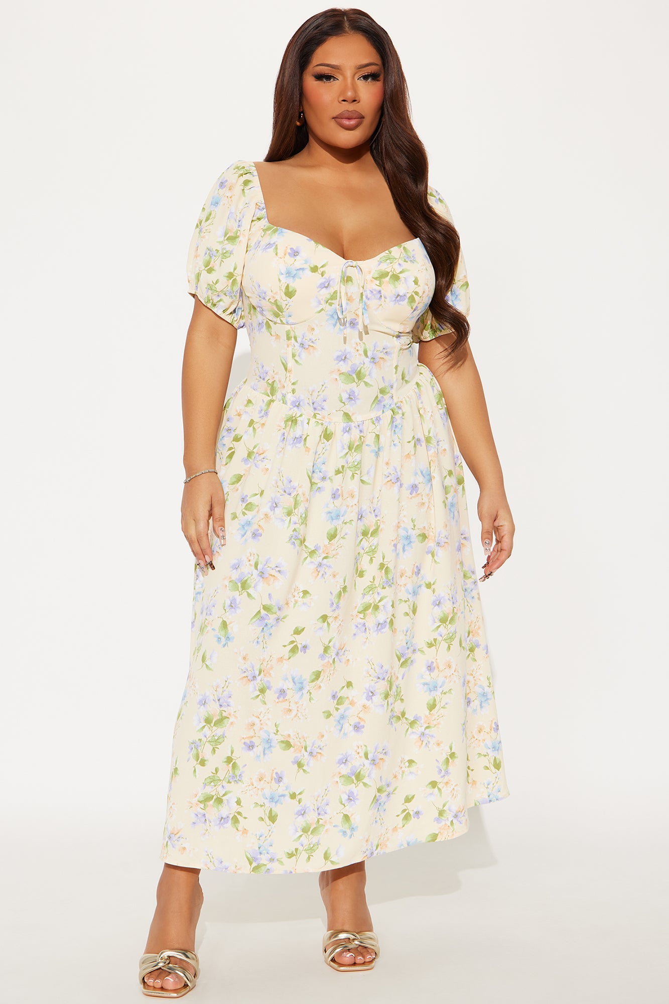 Mariella Floral Midi Dress - Yellow/combo - Image 4