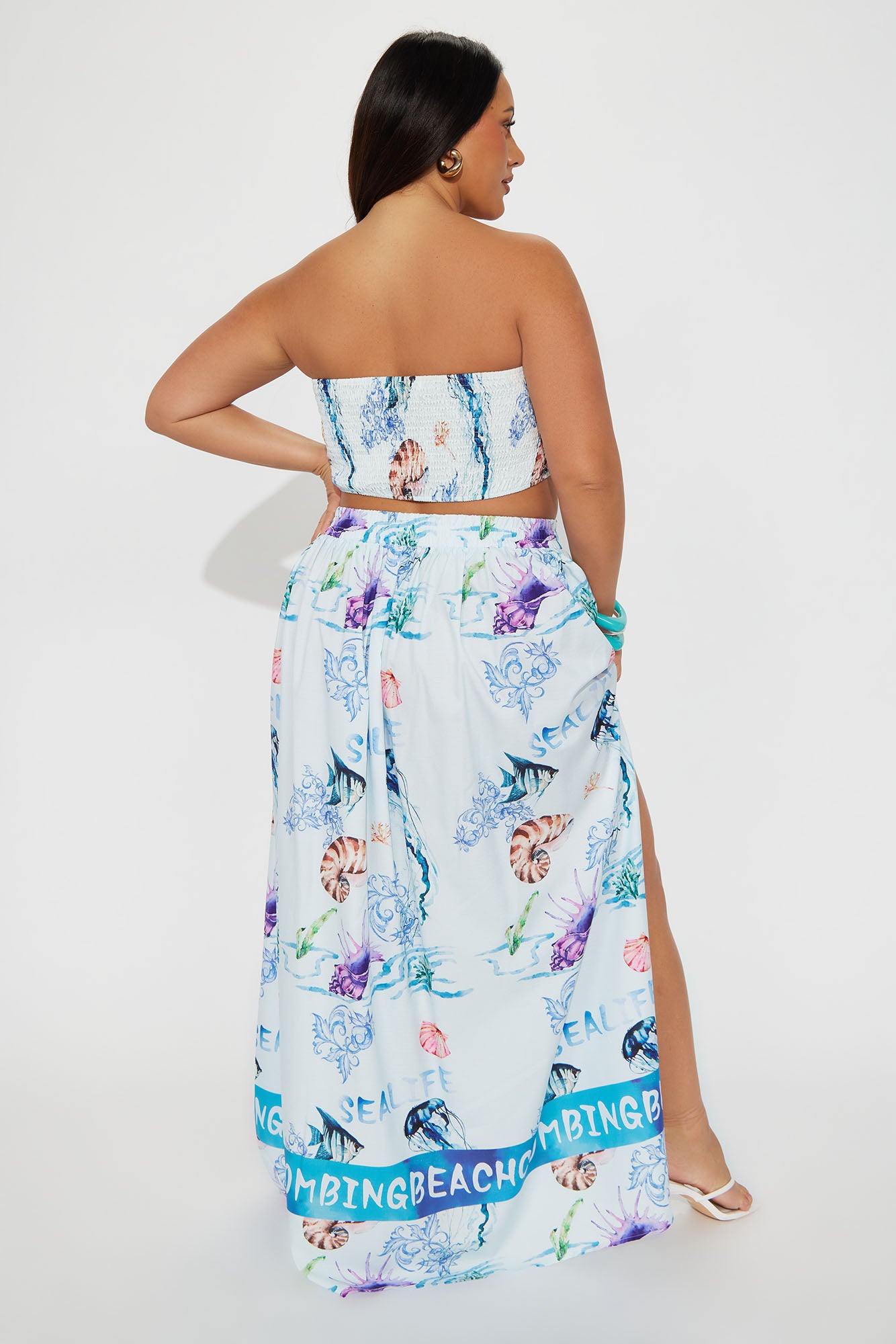 Sea Moment Maxi Skirt Set - Blue/combo - Image 6