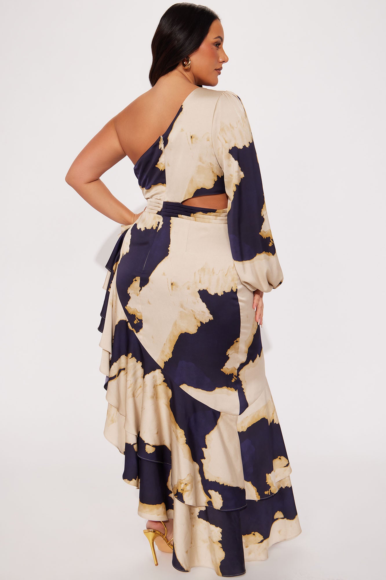 Florence Satin Maxi Dress - Navy/combo - Image 6