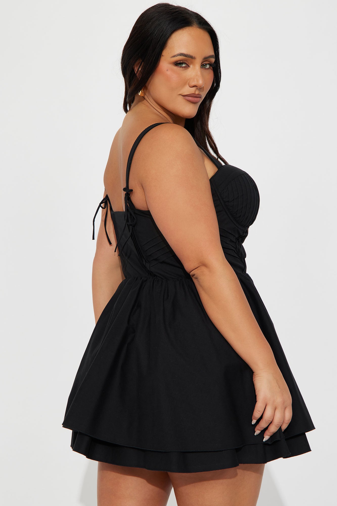 Happy Girl Era Linen Mini Dress - Black - Image 6