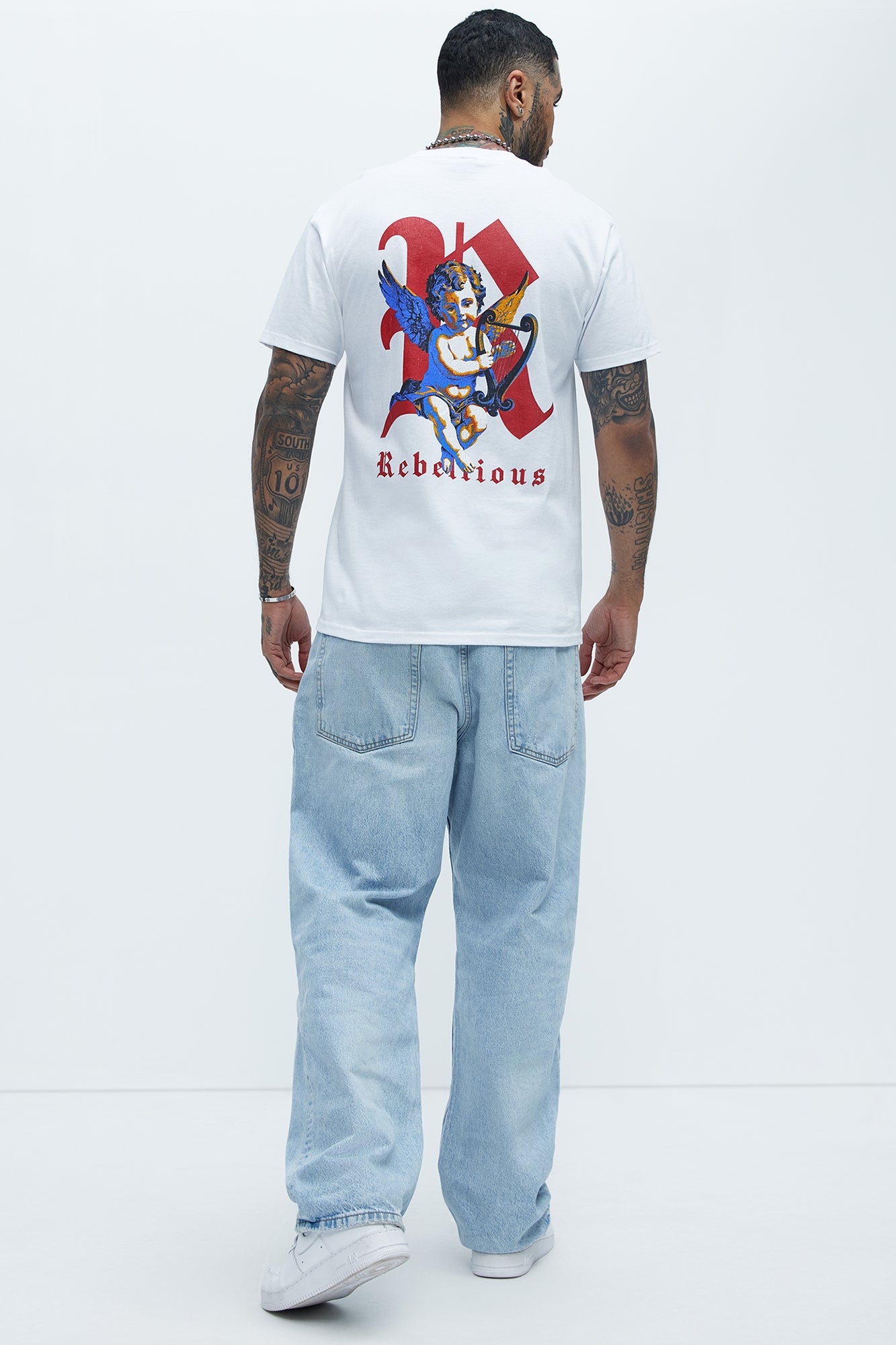 Rebellious Angel Short Sleeve Tee - White - Image 5