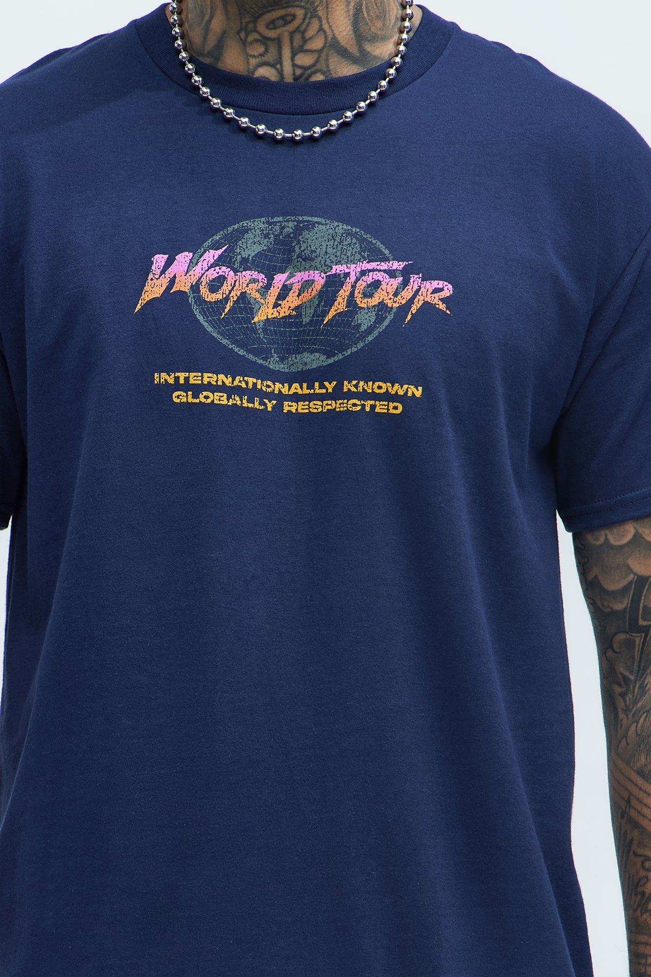 World Tour International Short Sleeve Tee - Navy - Image 4