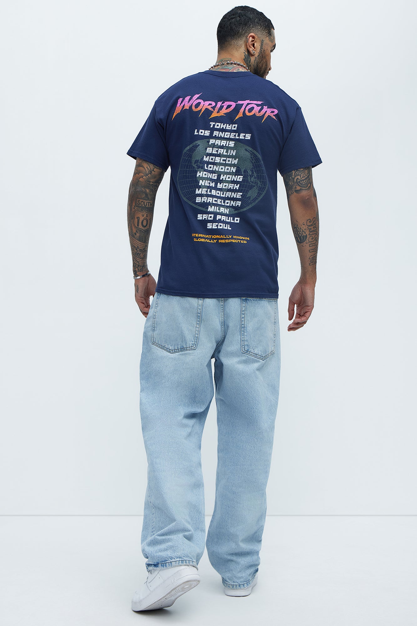 World Tour International Short Sleeve Tee - Navy - Image 5
