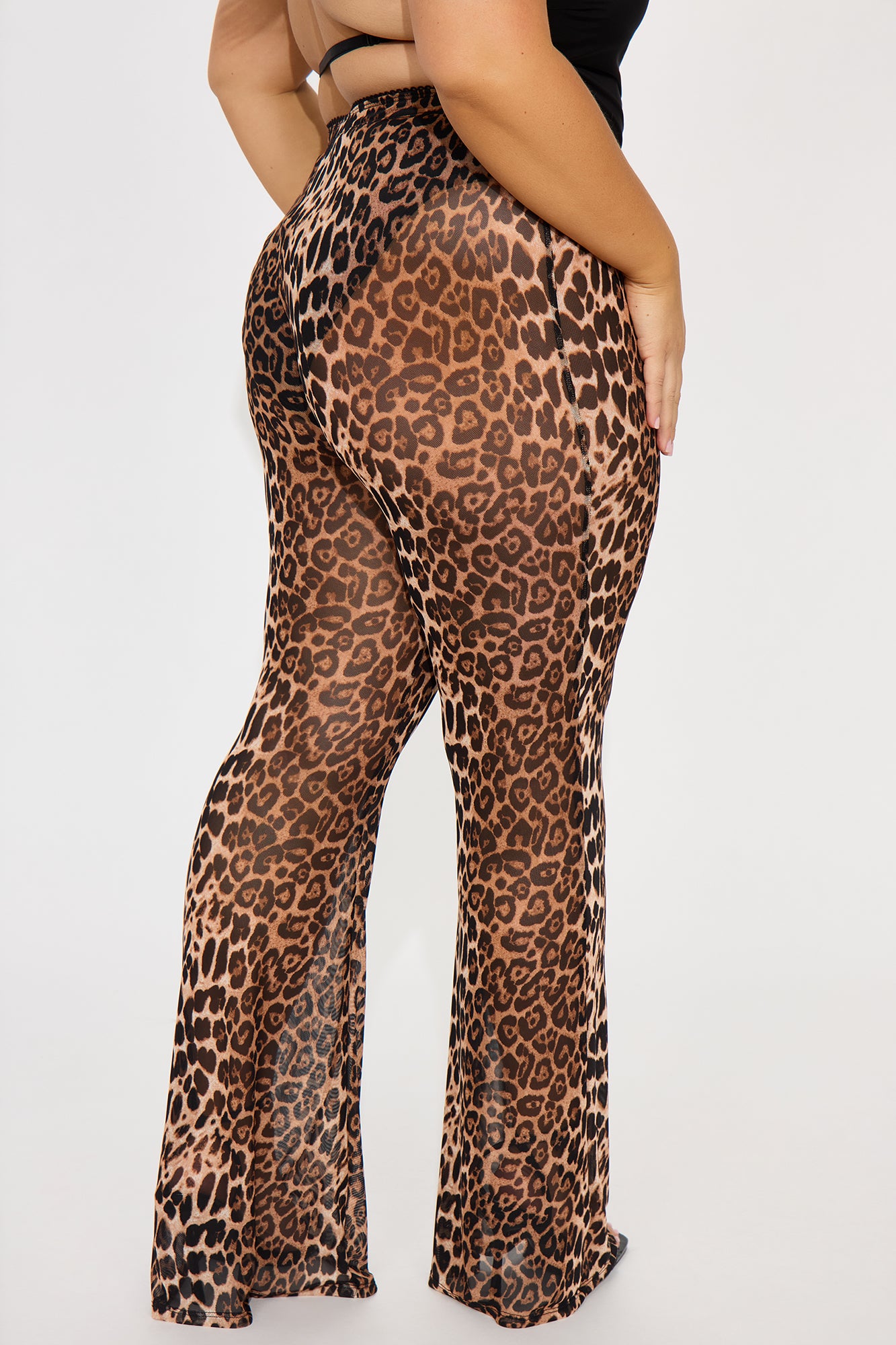 See You Later Leopard Mesh Flare Pant - Brown/combo - Image 6