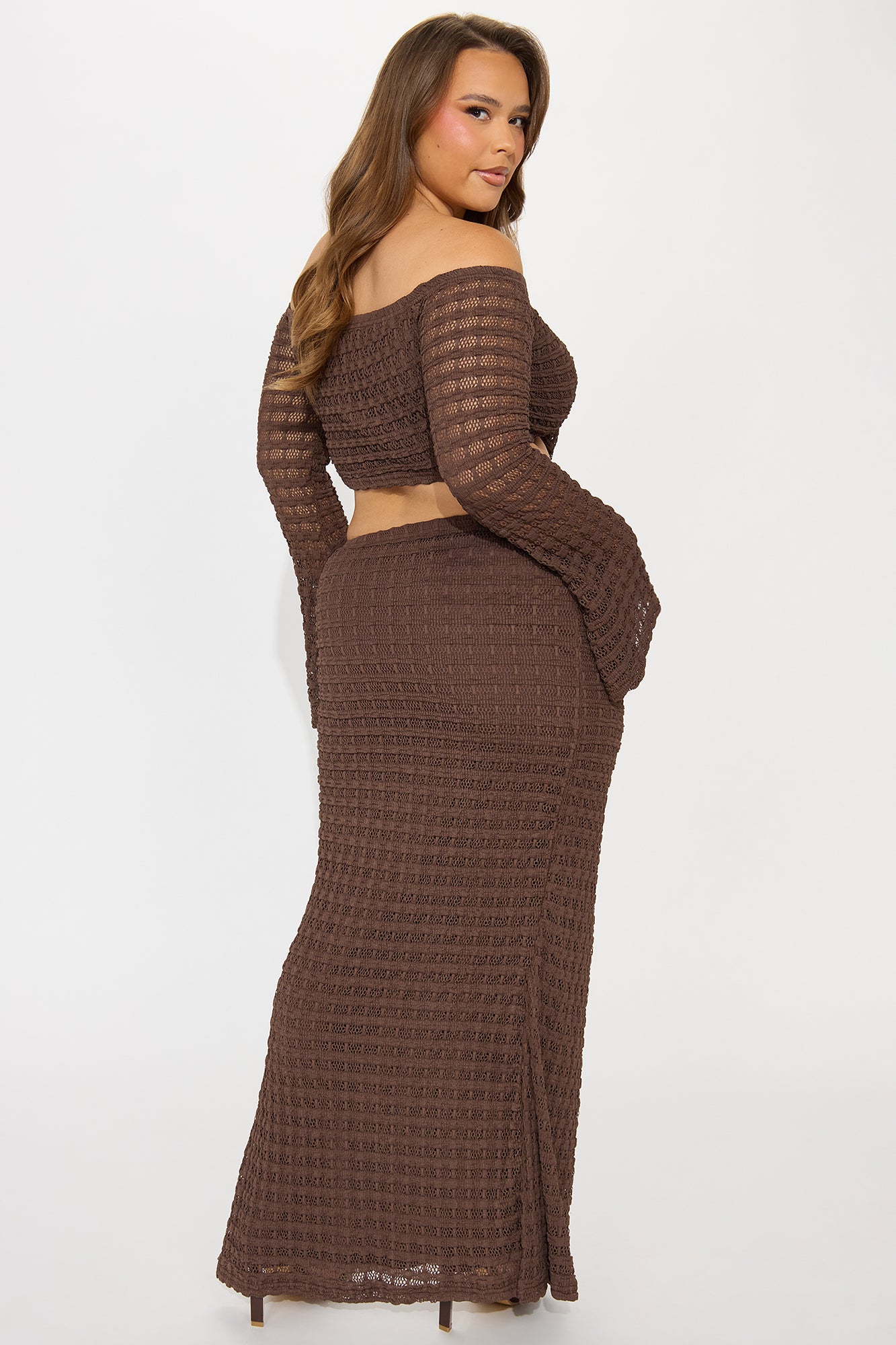 Orlette Crochet Maxi Dress - Chocolate - Image 6
