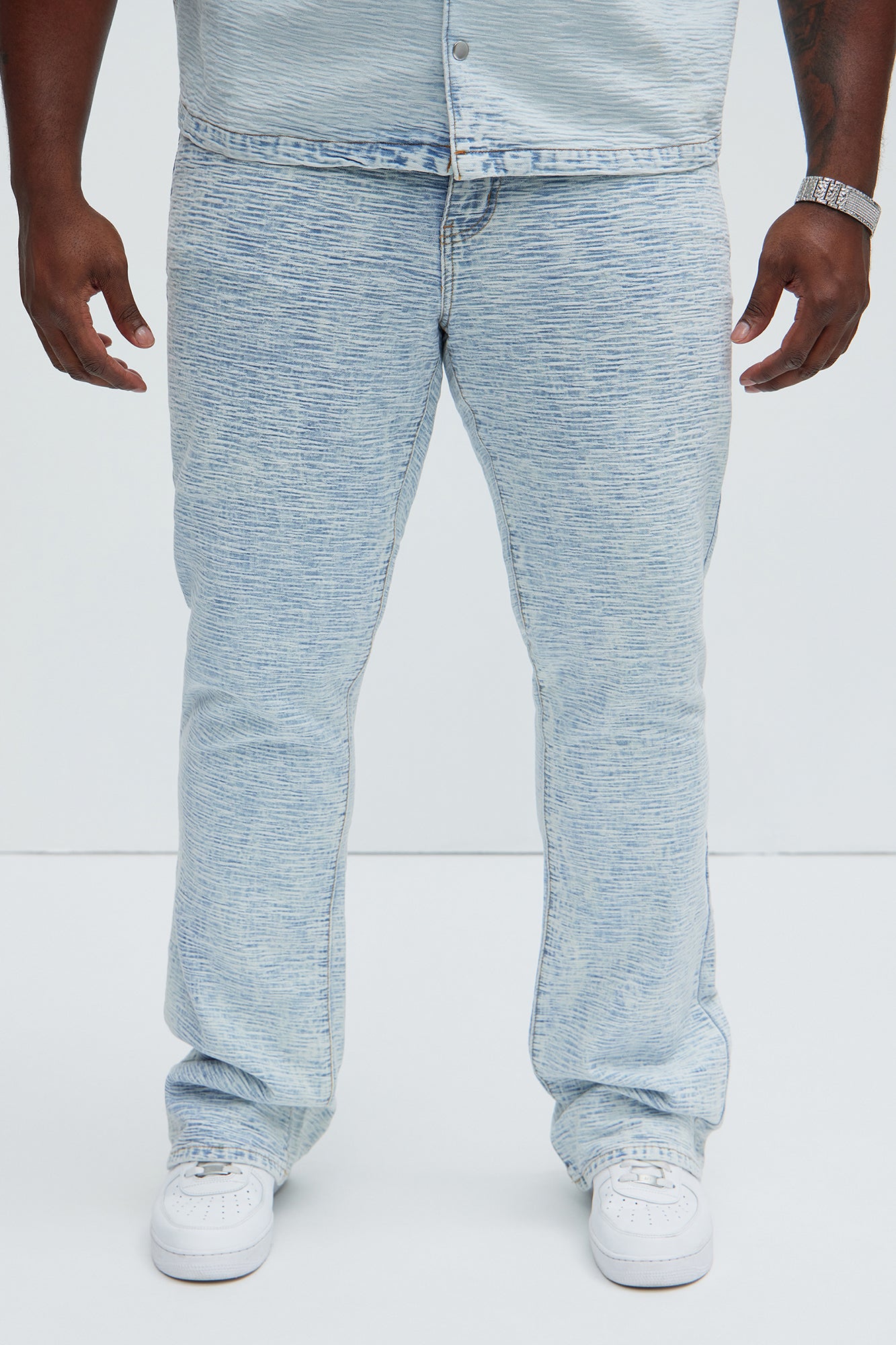 Will Stacked Slim Flare Jeans - Light Blue Wash - Image 5