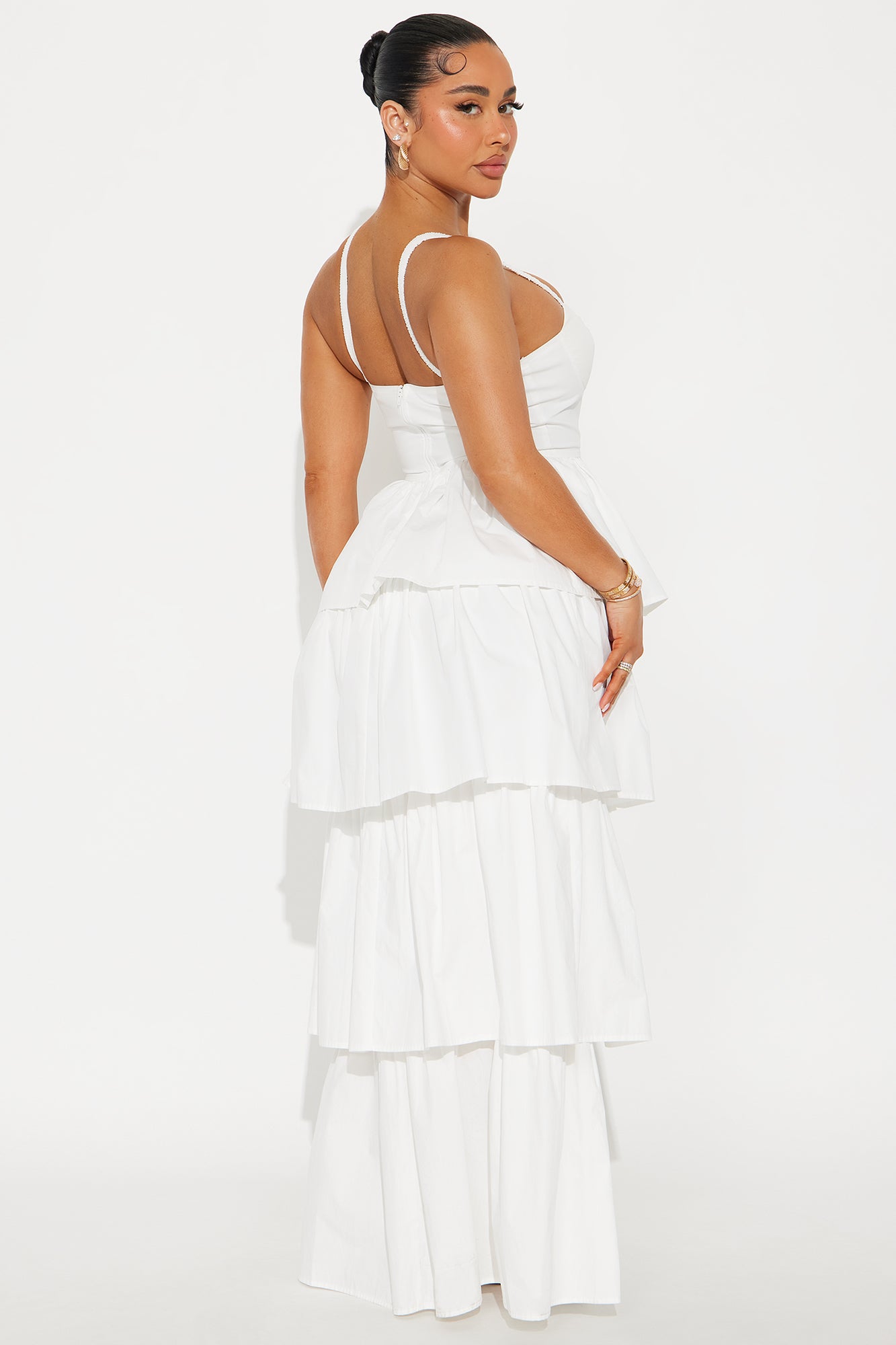 Clementine Poplin Maxi Dress - White - Image 3