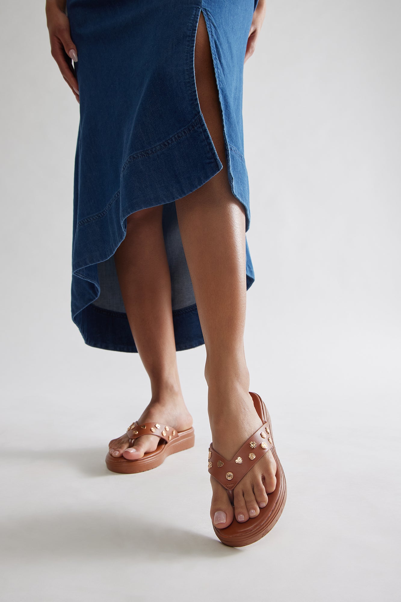 Amina Studded Flip Flop - Tan - Image 5