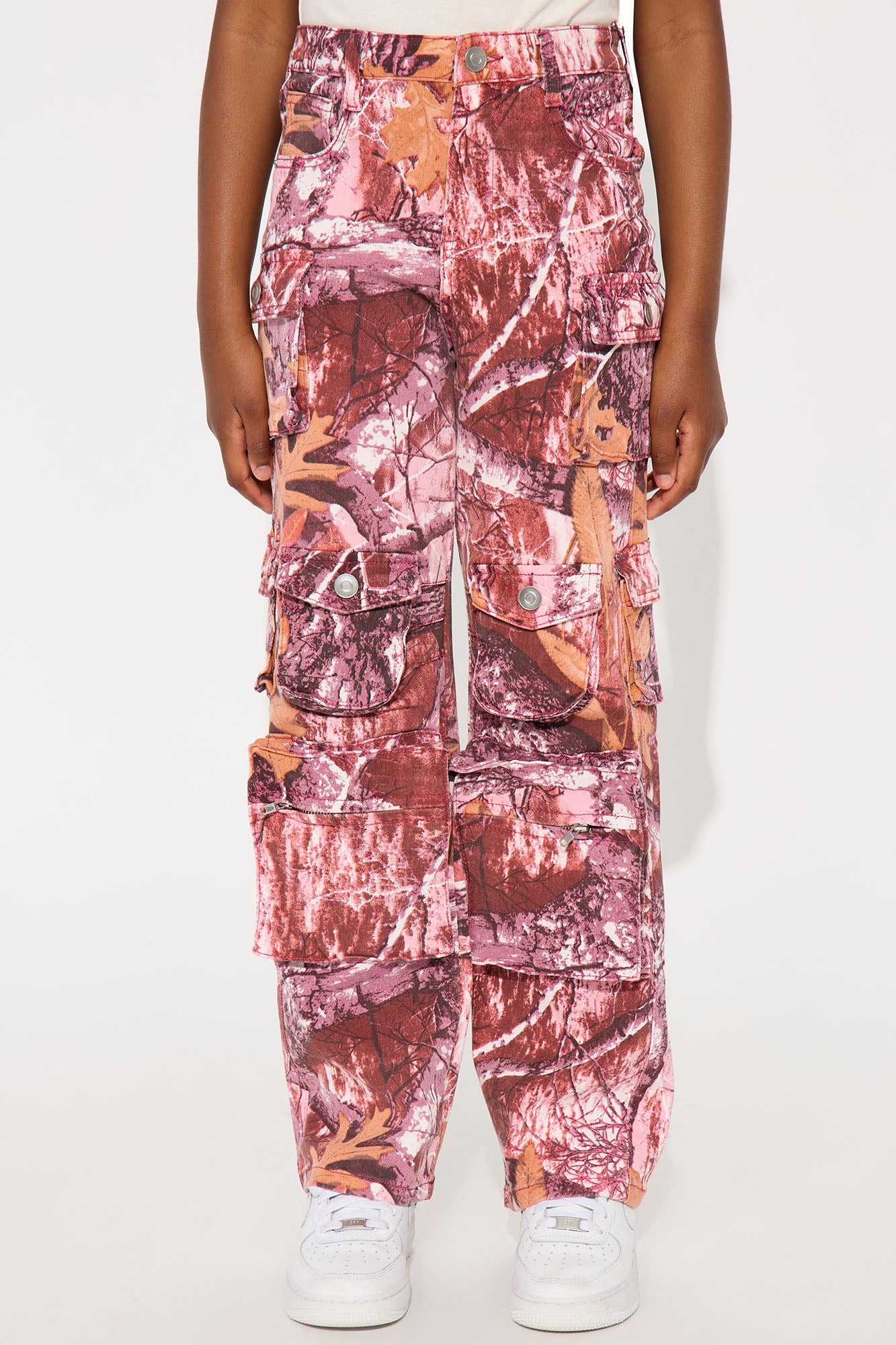 Mini Lily High Rise Cargo Jeans - Burgundy/combo - Image 3