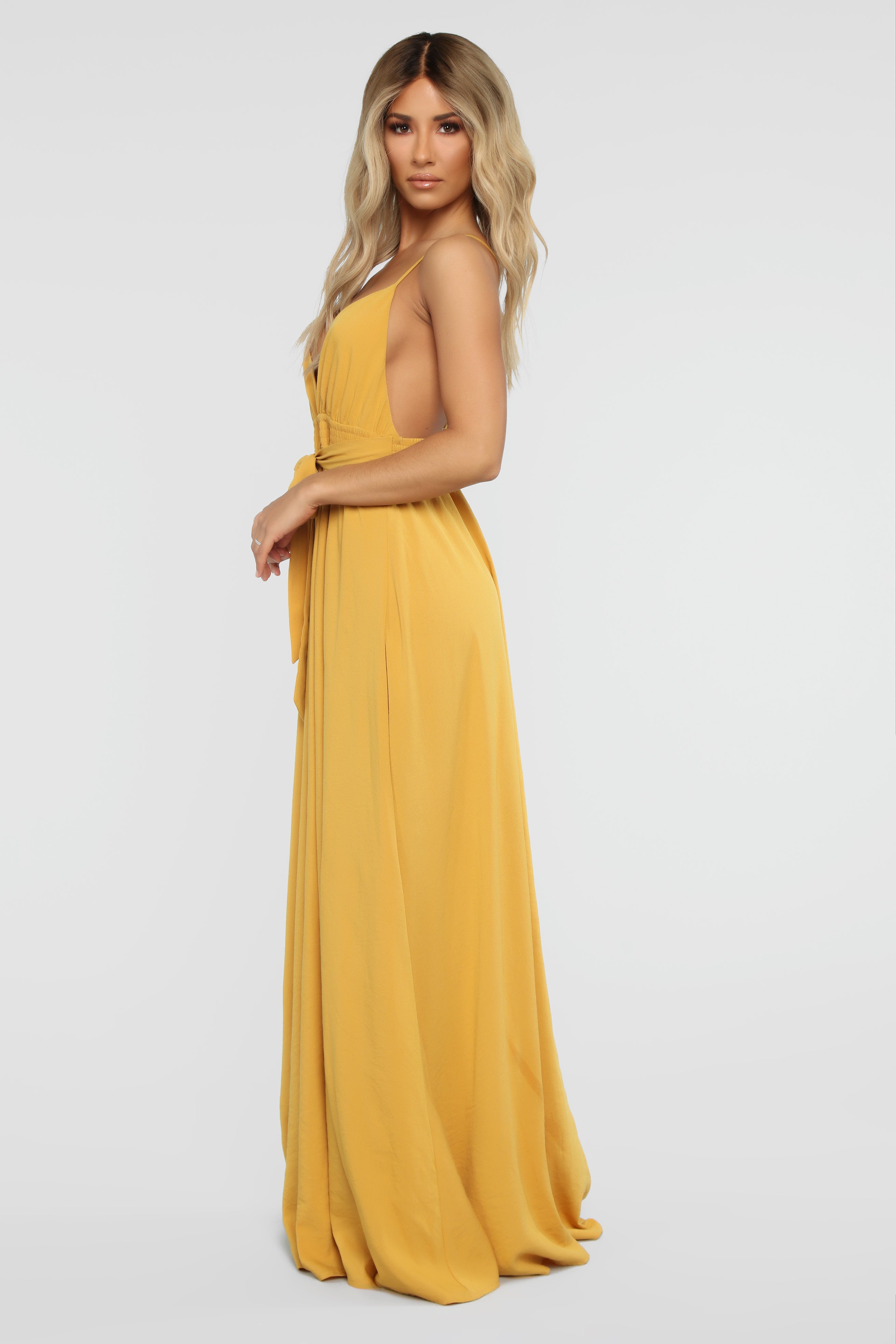 River Flow Maxi Dress - Mustard - Image 4