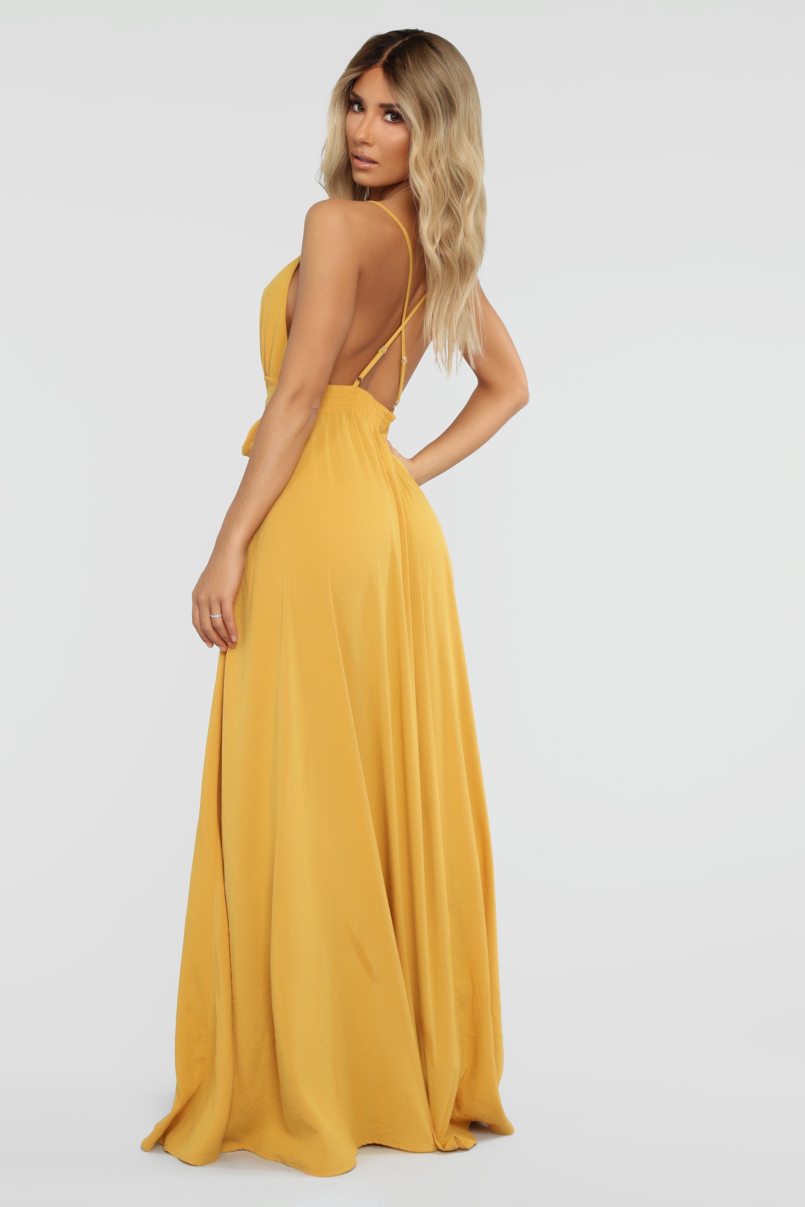 River Flow Maxi Dress - Mustard - Image 5