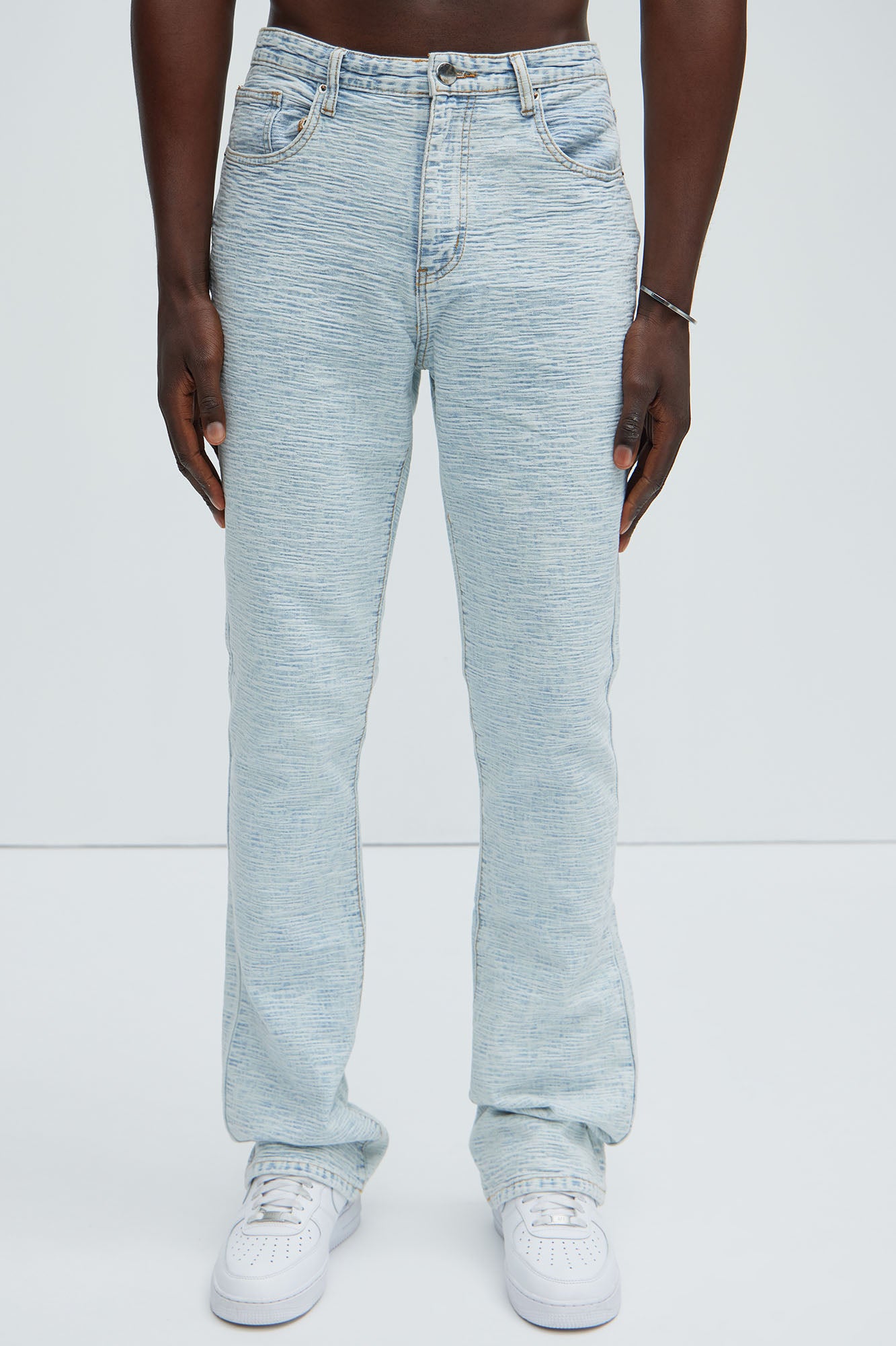 Will Stacked Slim Flare Jeans - Light Blue Wash - Image 3