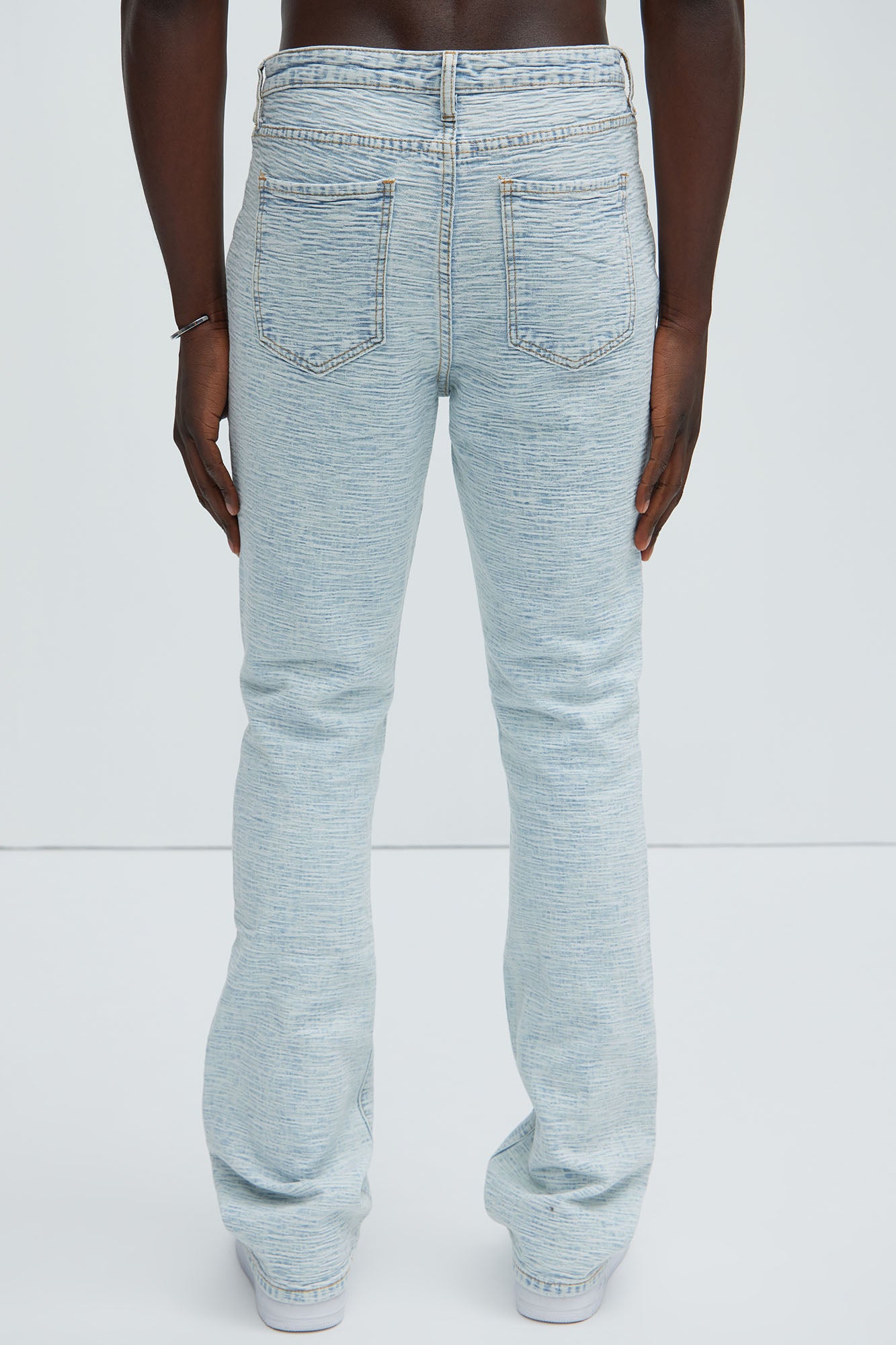 Will Stacked Slim Flare Jeans - Light Blue Wash - Image 4