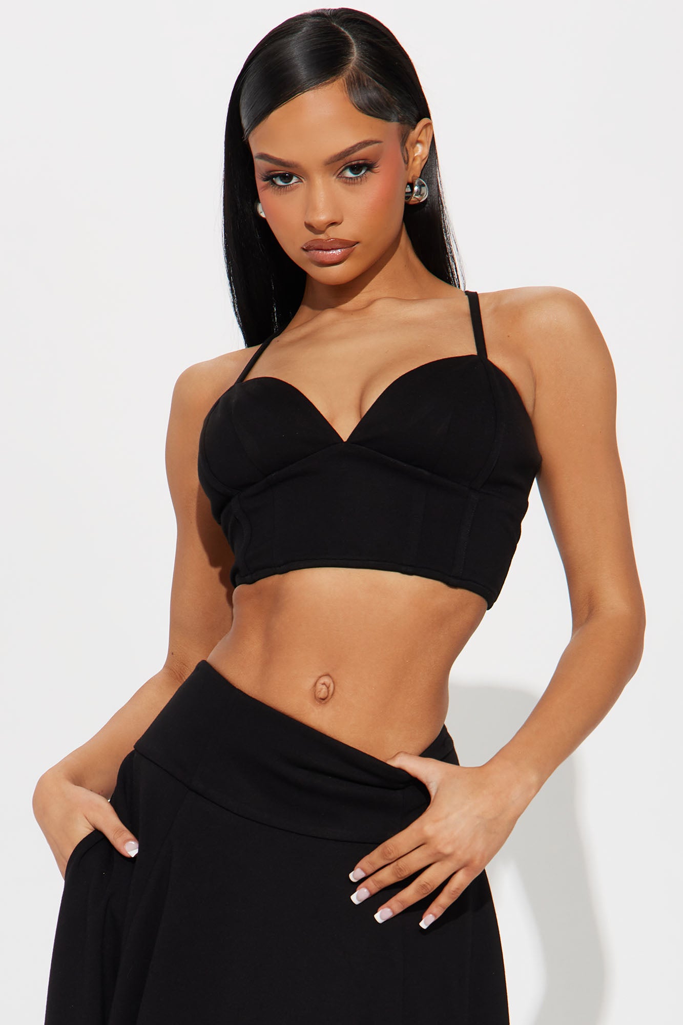 Bubbly Nights Midi Skirt Set - Black - Image 3