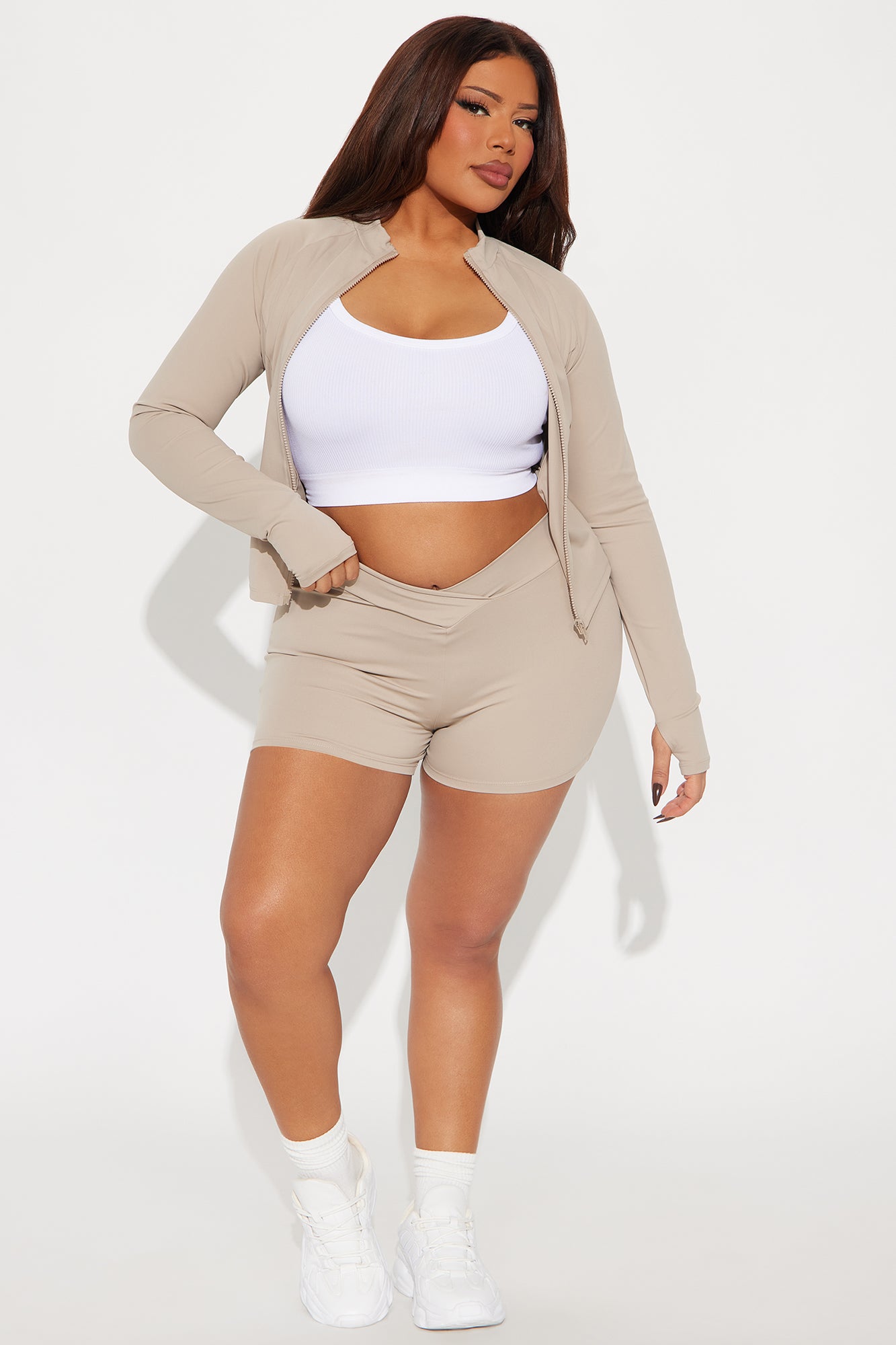 Stay Snatched Active Short - Taupe - Image 4