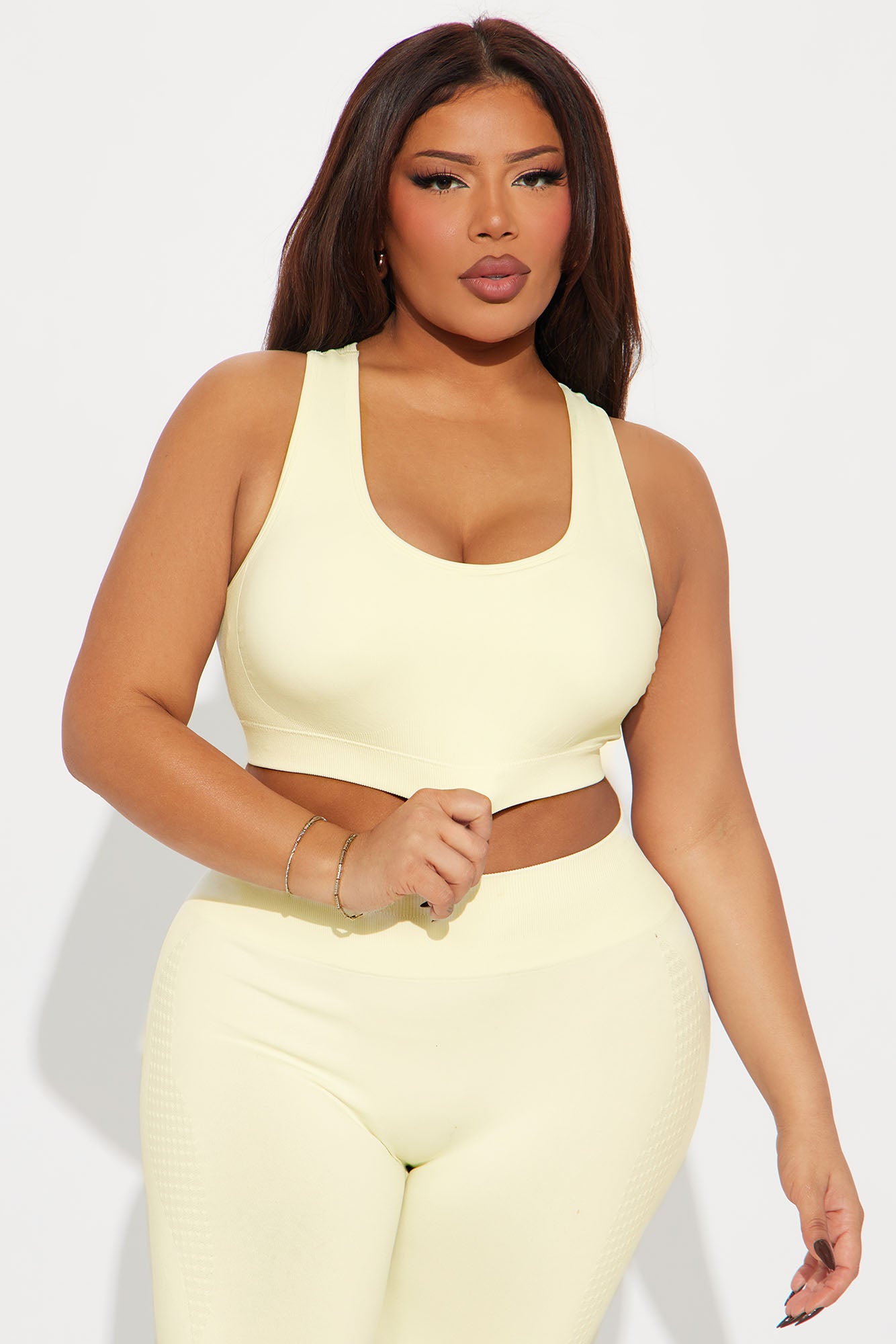 Catch A Break Seamless Sports Bra - Cream - Image 4