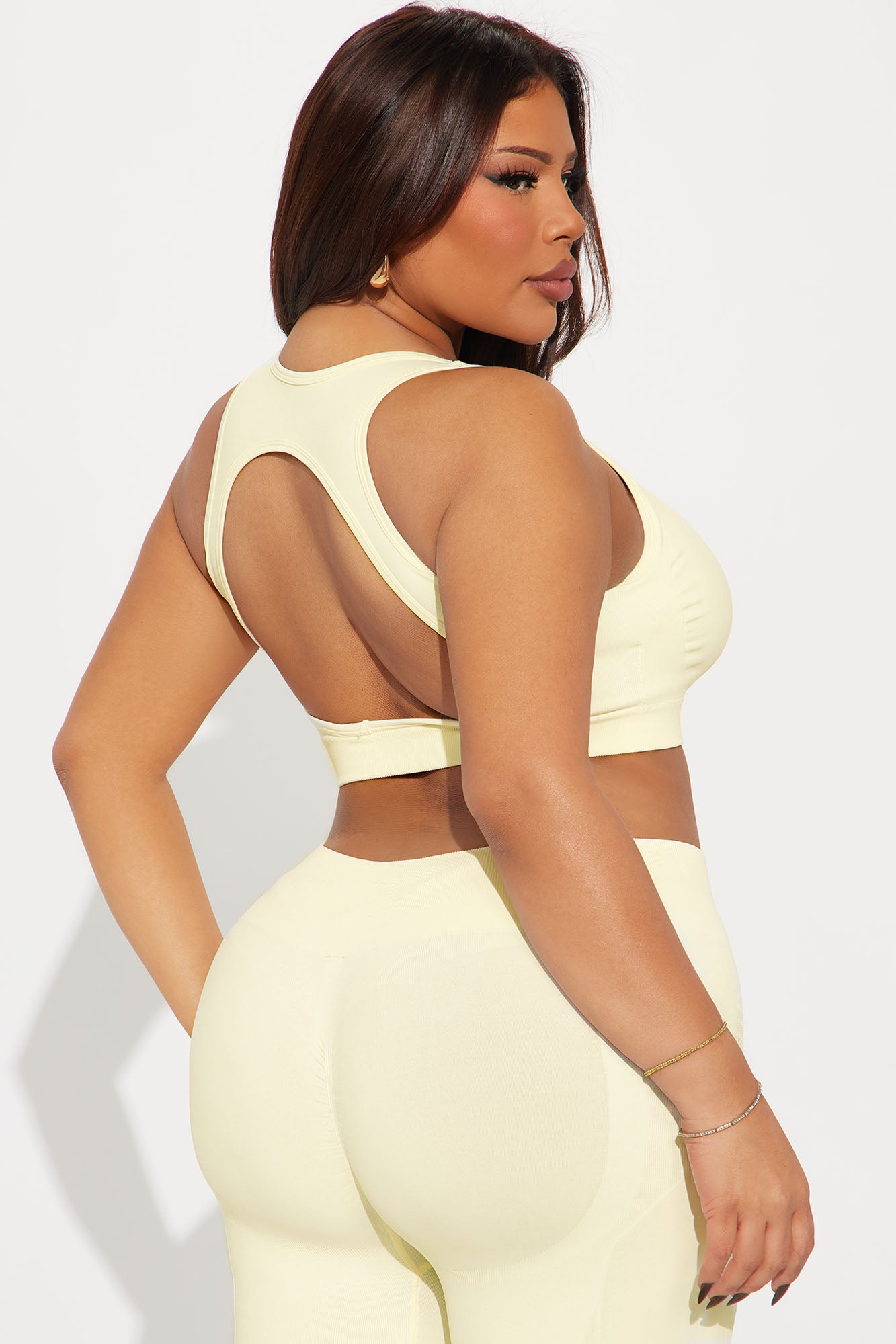 Catch A Break Seamless Sports Bra - Cream - Image 6