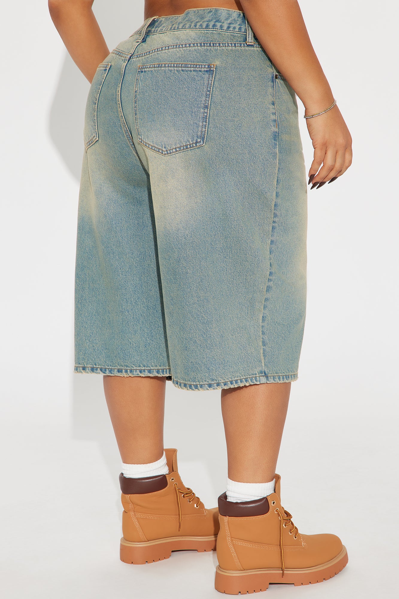Take Whats Mine Crossover Denim Jorts - Vintage Wash - Image 7