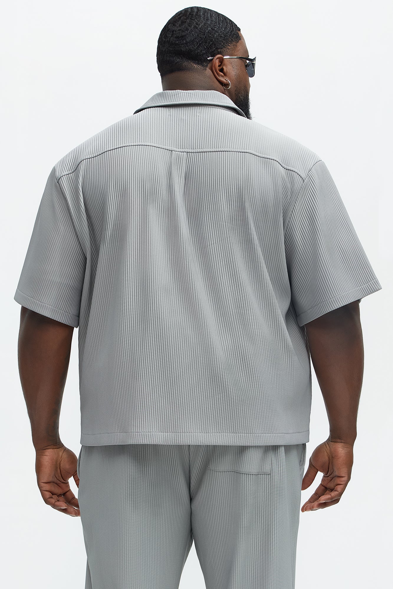 Show Up Short Sleeve Cuban Shirt - Grey - Image 8