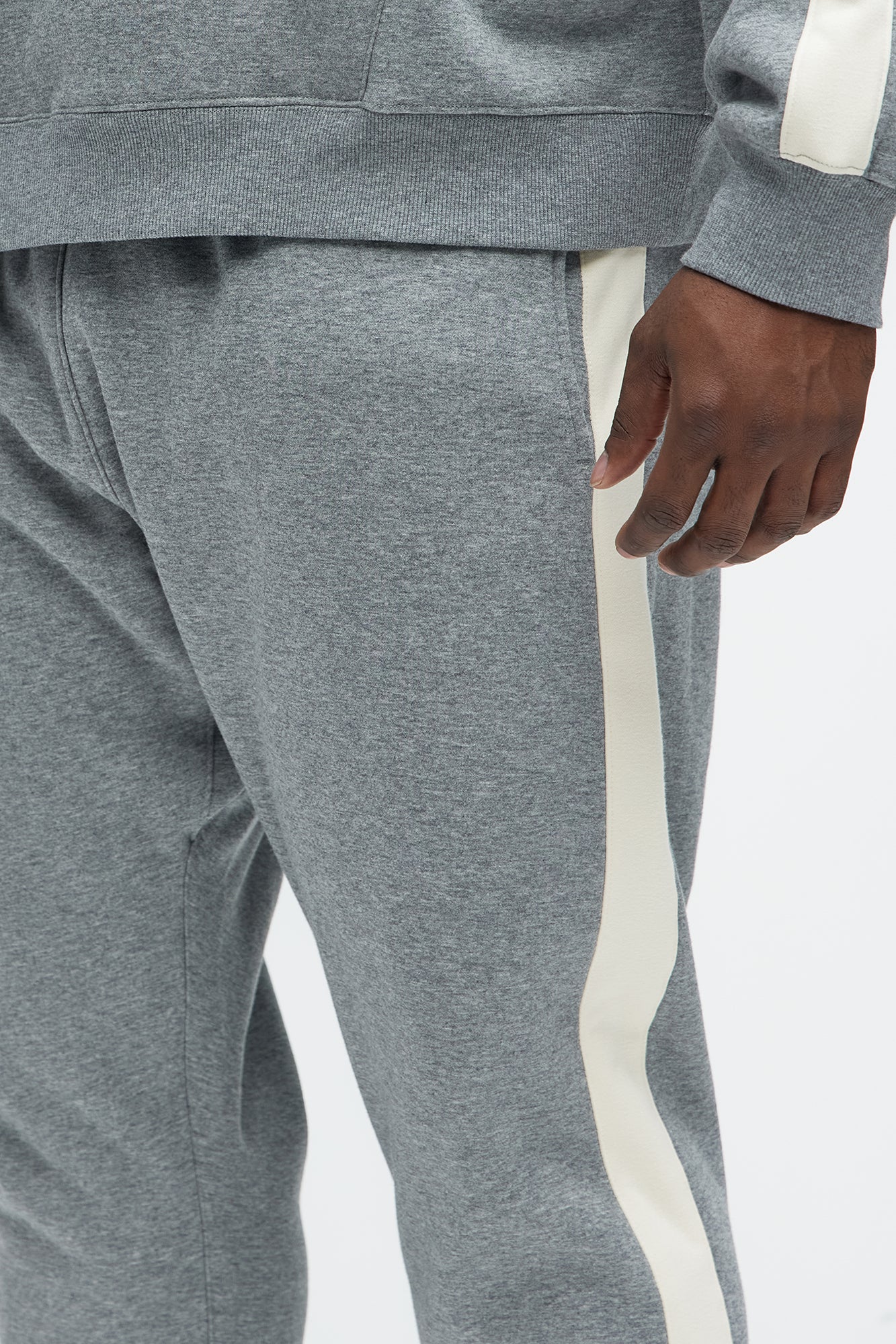 Tyson Heavyweight Striped Jogger - Heather Grey - Image 8