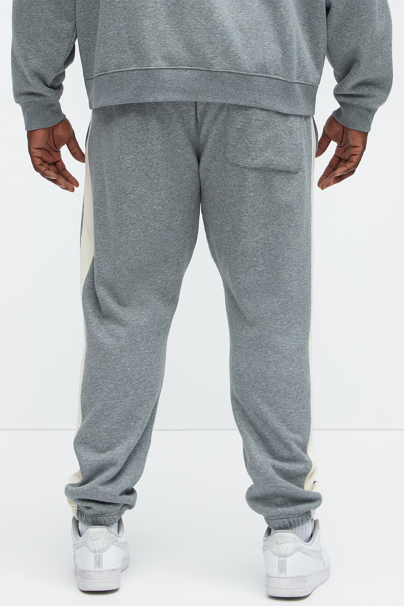 Tyson Heavyweight Striped Jogger - Heather Grey - Image 9