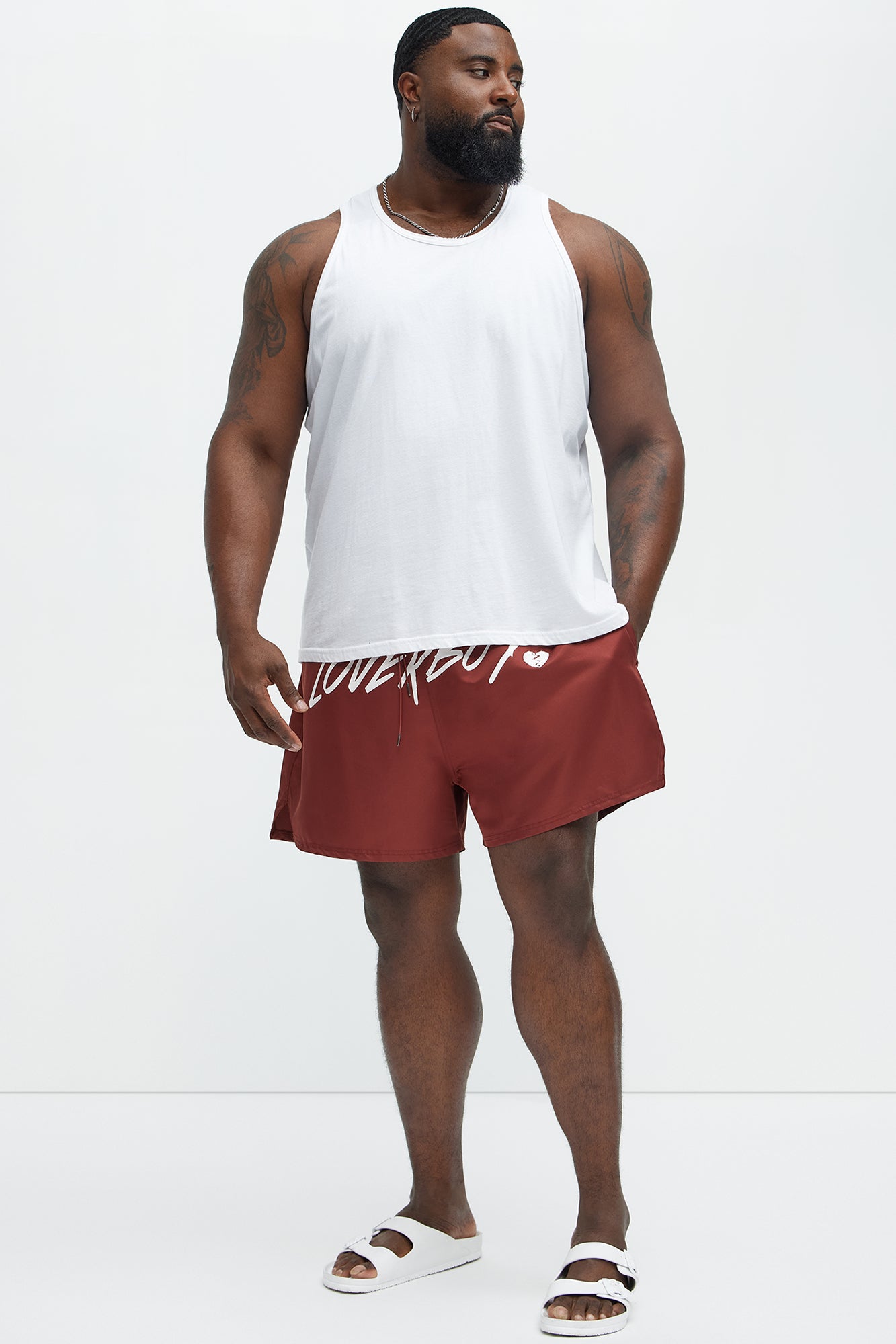 Loverboy Swim Mid Trunk - Burgundy - Image 6