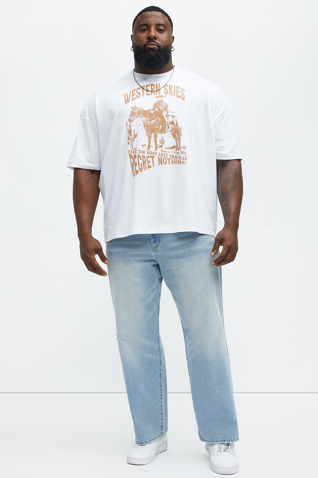 Western Skies Oversized Short Sleeve Tee - White - Image 5