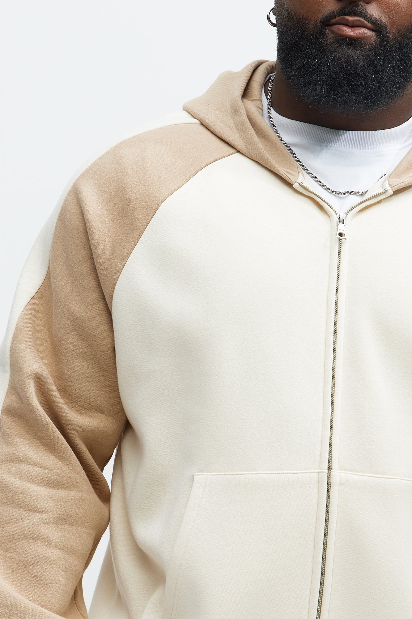 Tyson Entertaining Raglan Zip Up Hoodie - Cream/combo - Image 9