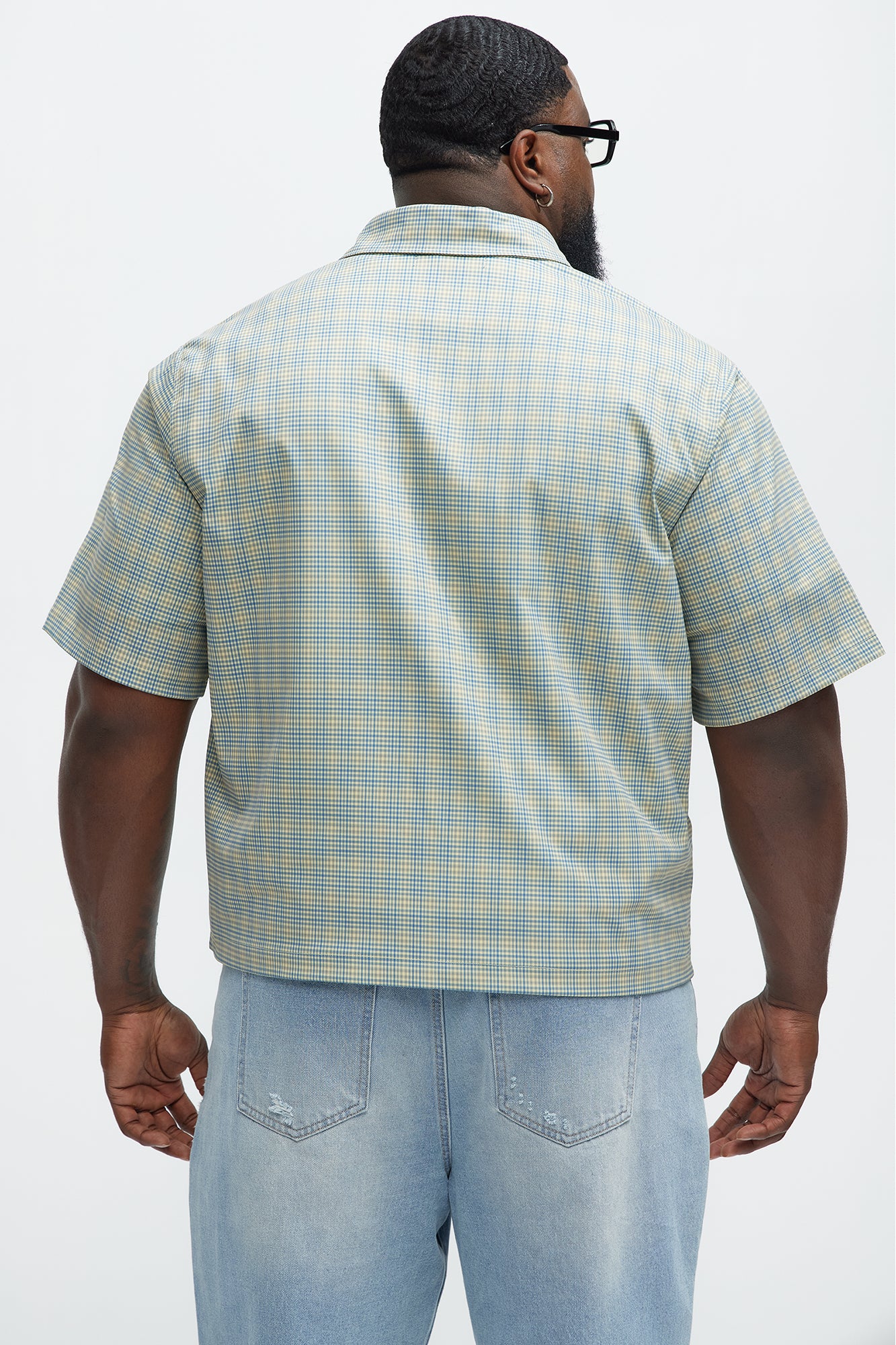 Cropped Pin Up Graphic Button Up Shirt - Green/combo - Image 9