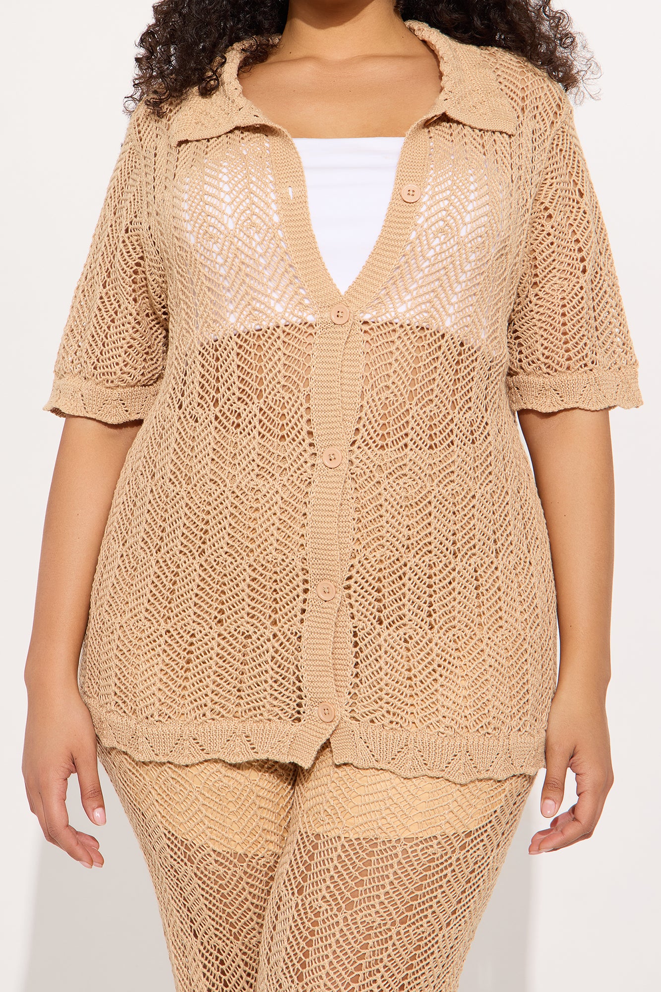 Coastal Living Crochet Pant Set - Taupe - Image 7
