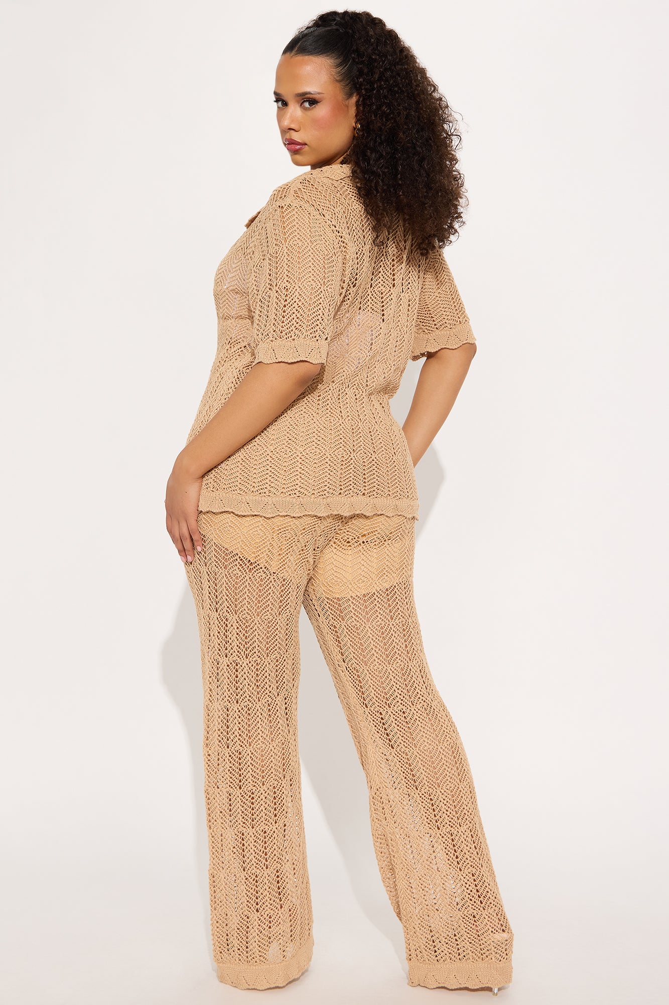 Coastal Living Crochet Pant Set - Taupe - Image 6