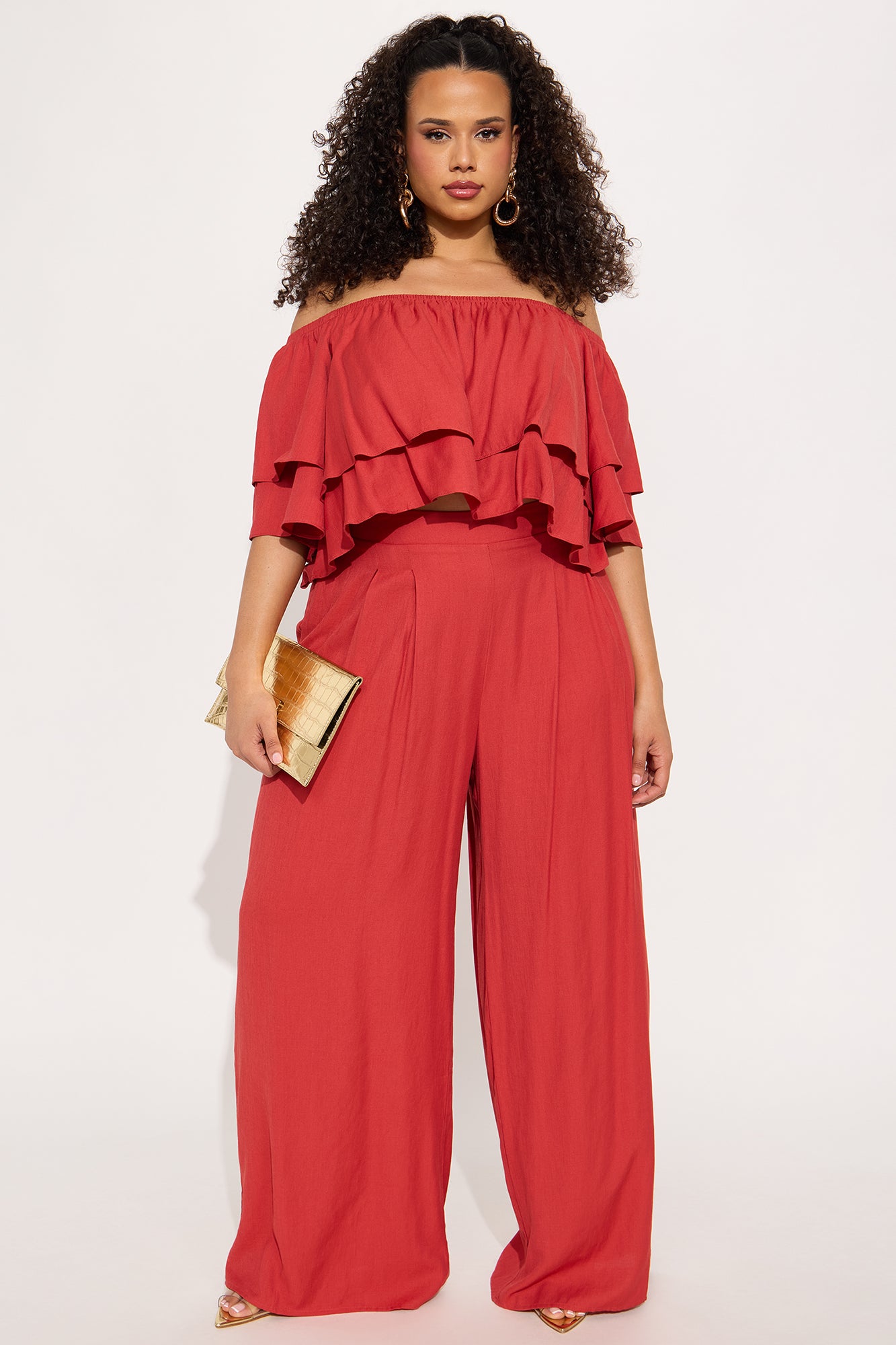 Lorraine Linen Pant Set - Rust - Image 4