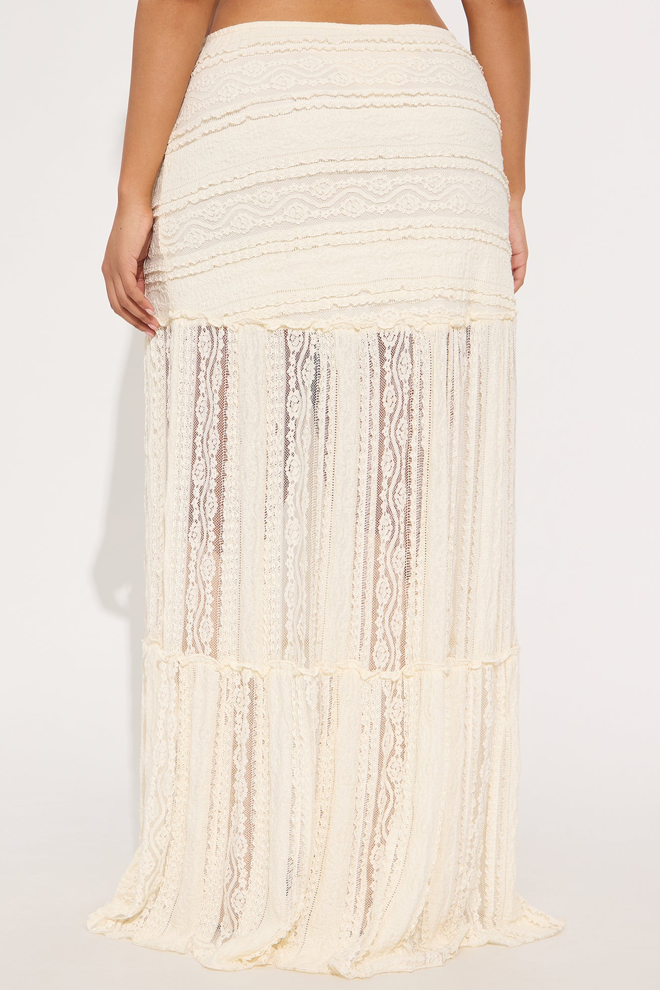 Know Your Worth Lace Maxi Skirt - Cream - Image 6