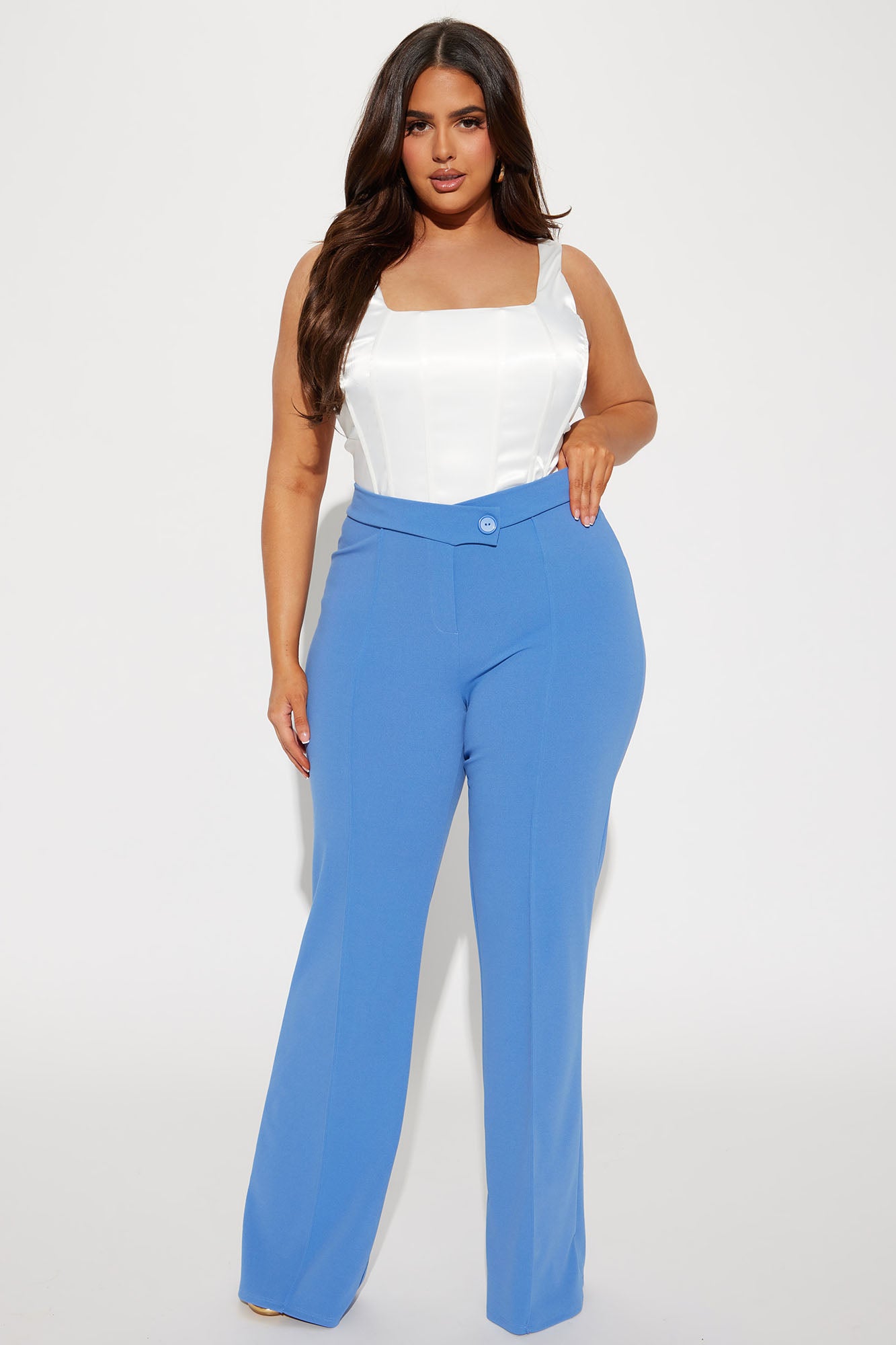 Call It Even Wide Leg Dress Pants - Slate Blue - Image 4