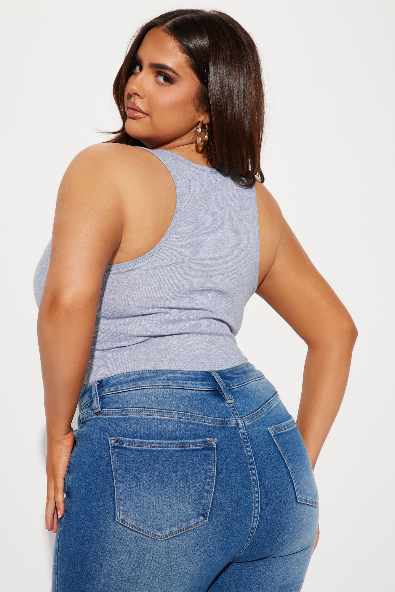 Zoey Racer Back Tank - HeatherGrey - Image 6
