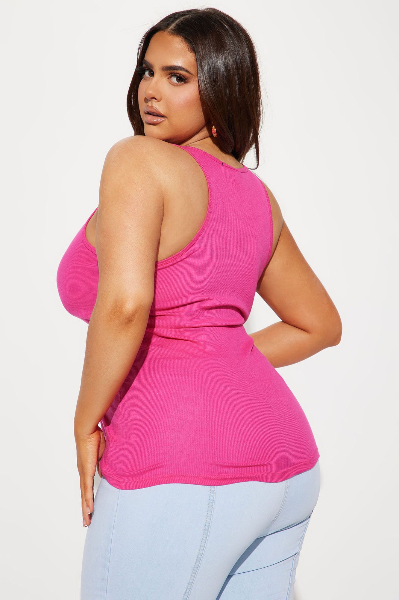 Zoey Racer Back Tank - Fuchsia - Image 6