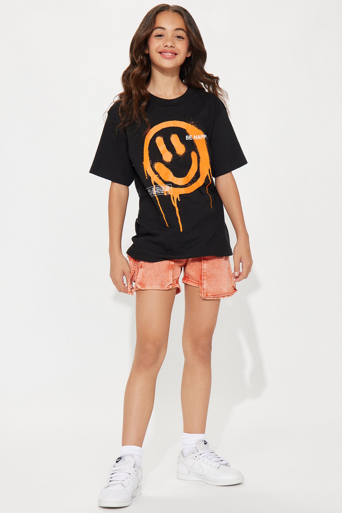 Mini Be Nice Smiley Face Tee - Black - Image 3