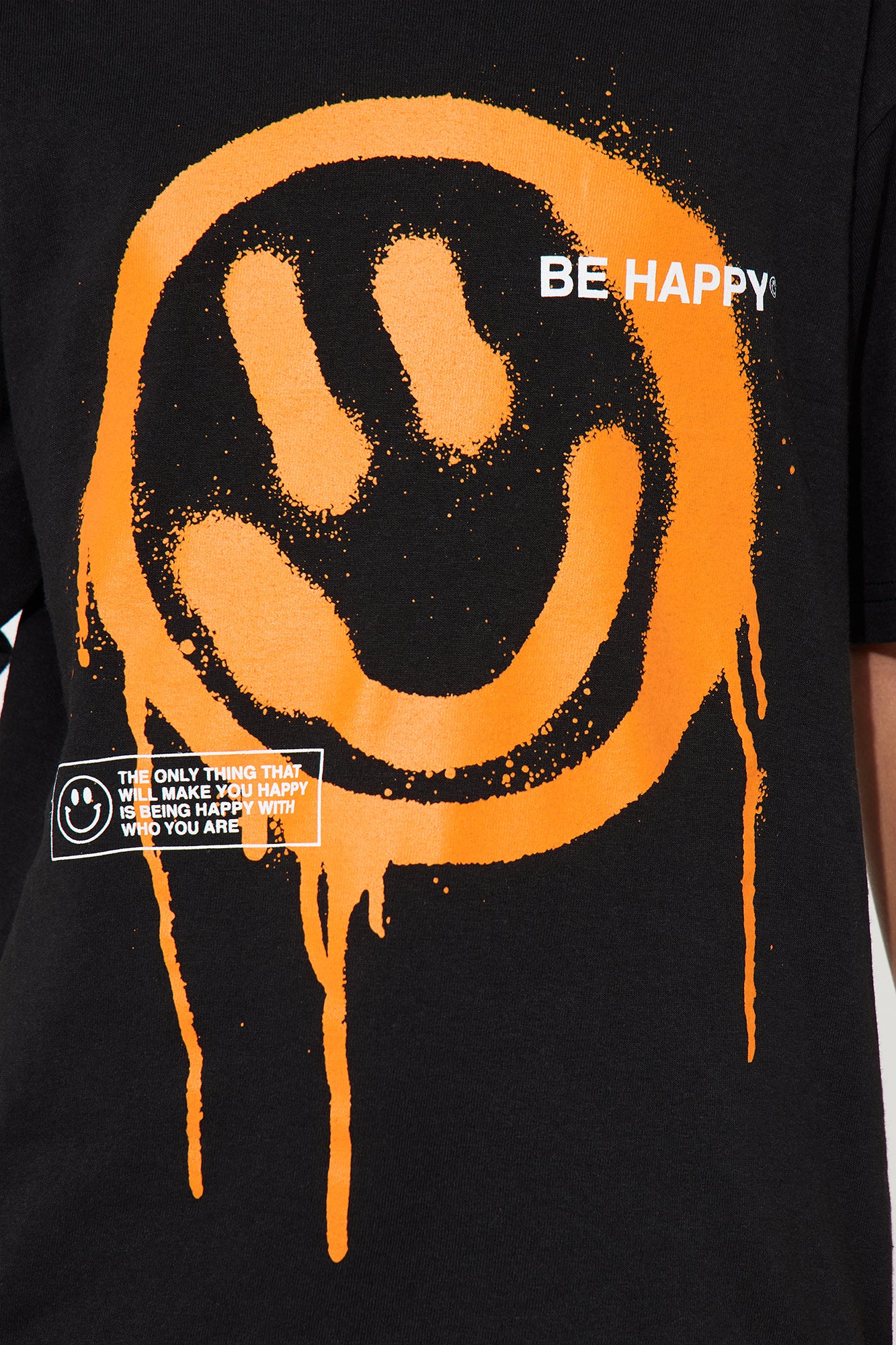 Mini Be Nice Smiley Face Tee - Black - Image 4