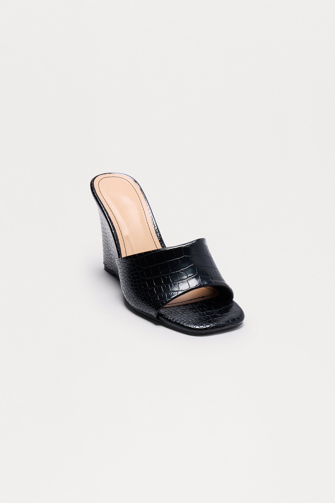 Bindi Croc 3″ Wedges - Black - Image 3