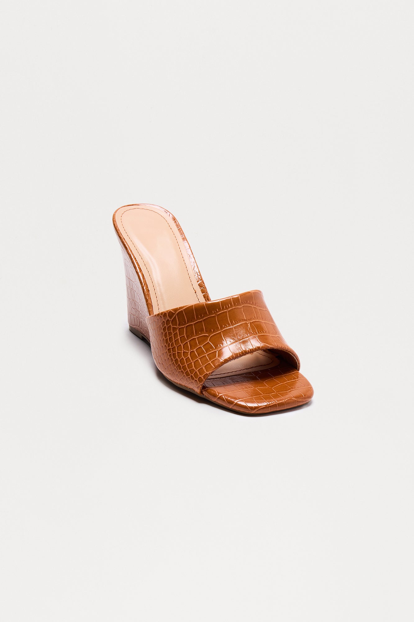 Bindi Croc 3″ Wedges - Brown - Image 3