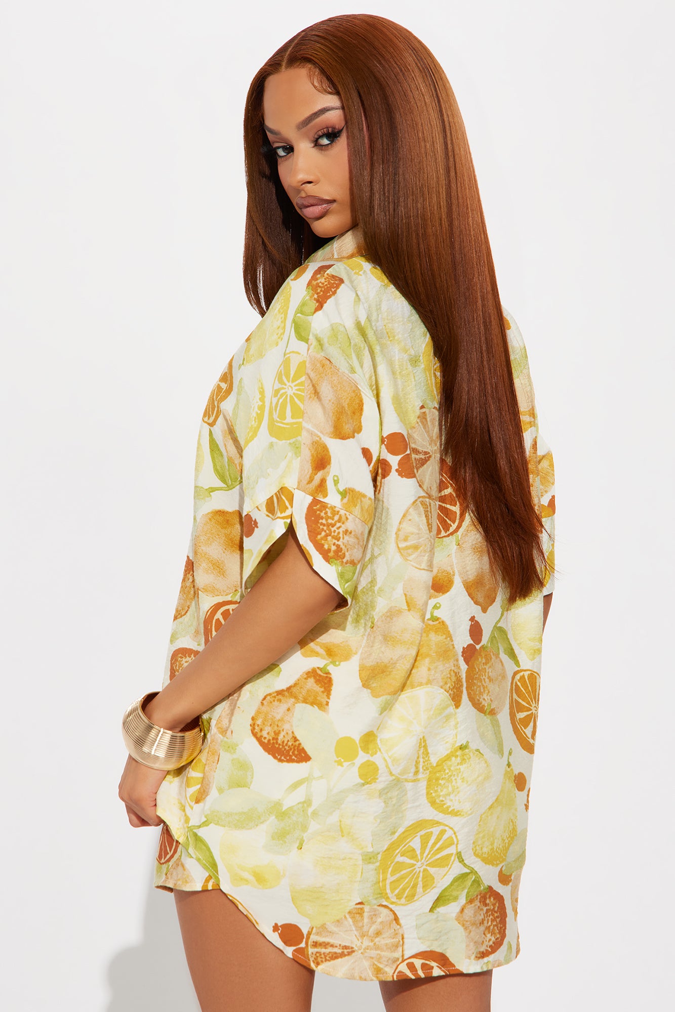Citrus Charm Short Set - Yellow/combo - Image 3