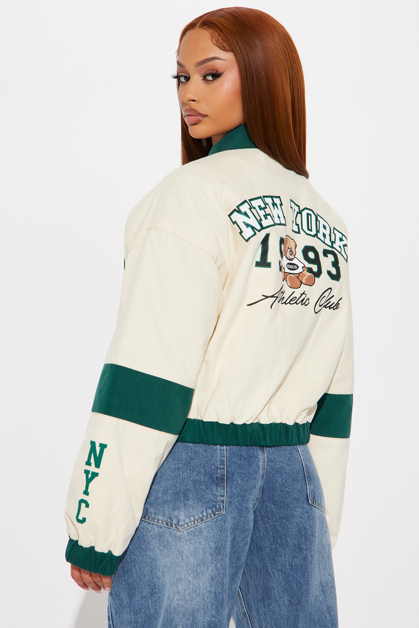 New York Club Varsity Jacket - Green/combo - Image 4