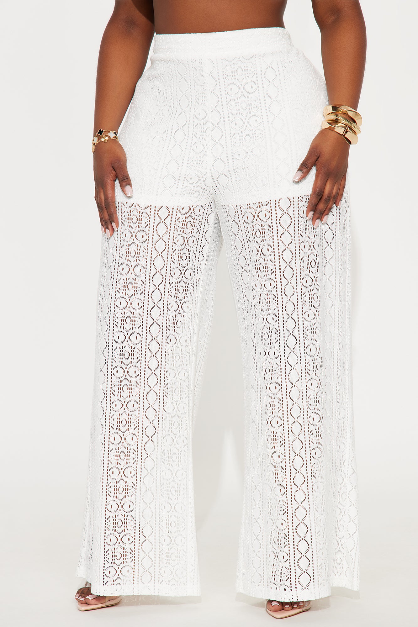 Soleil Dance Crochet Wide Leg Pant - Off White - Image 5