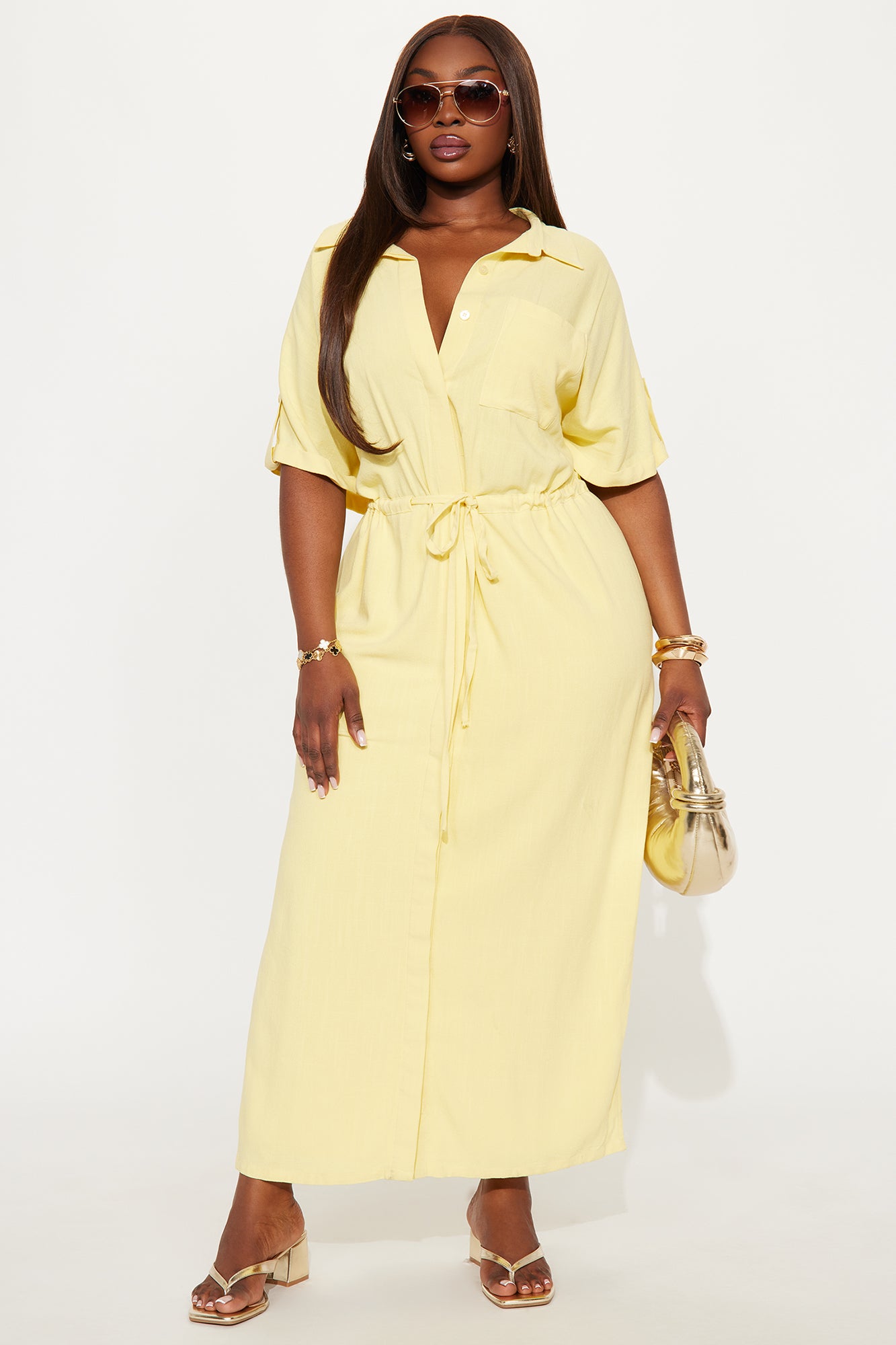 Always On Time Maxi Dress - Yellow - Image 4