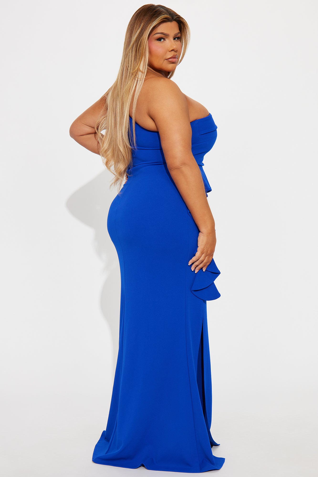 Can You Believe Crepe Gown - CobaltBlue - Image 6