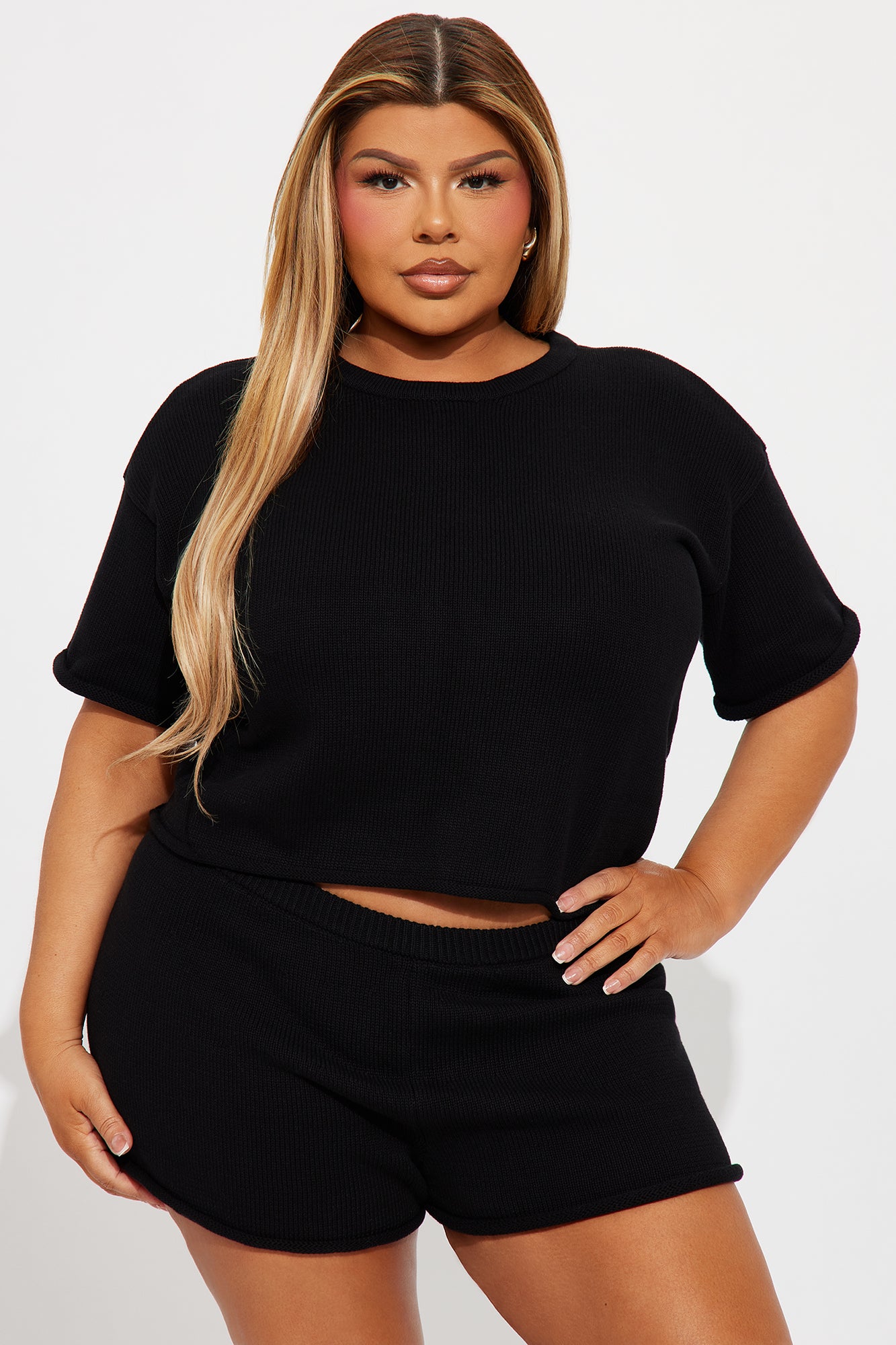 Alicia's Iconic Look Sweater Short Set - Black - Image 4