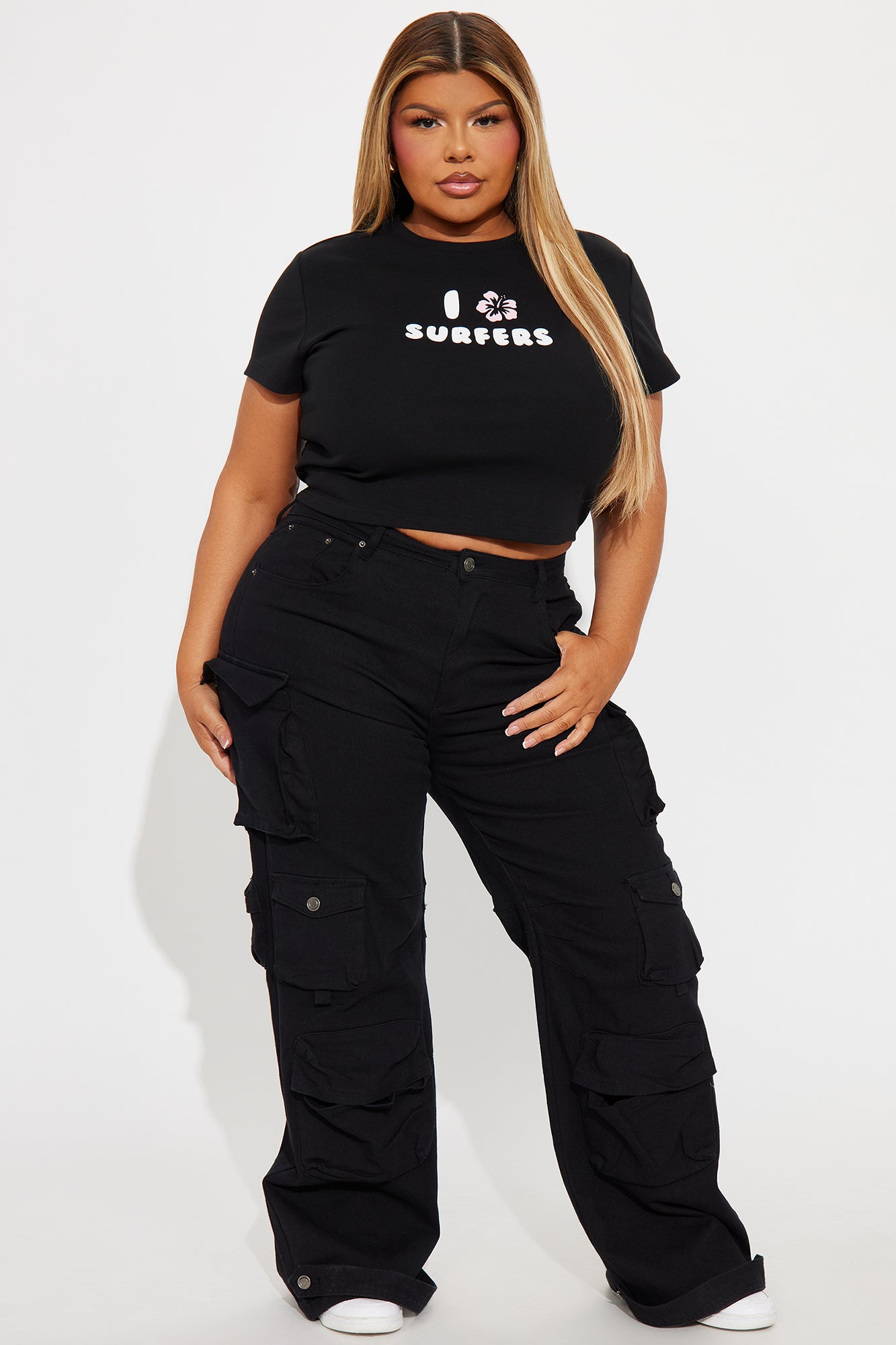I Love Surfers Baby Tee - Black - Image 5