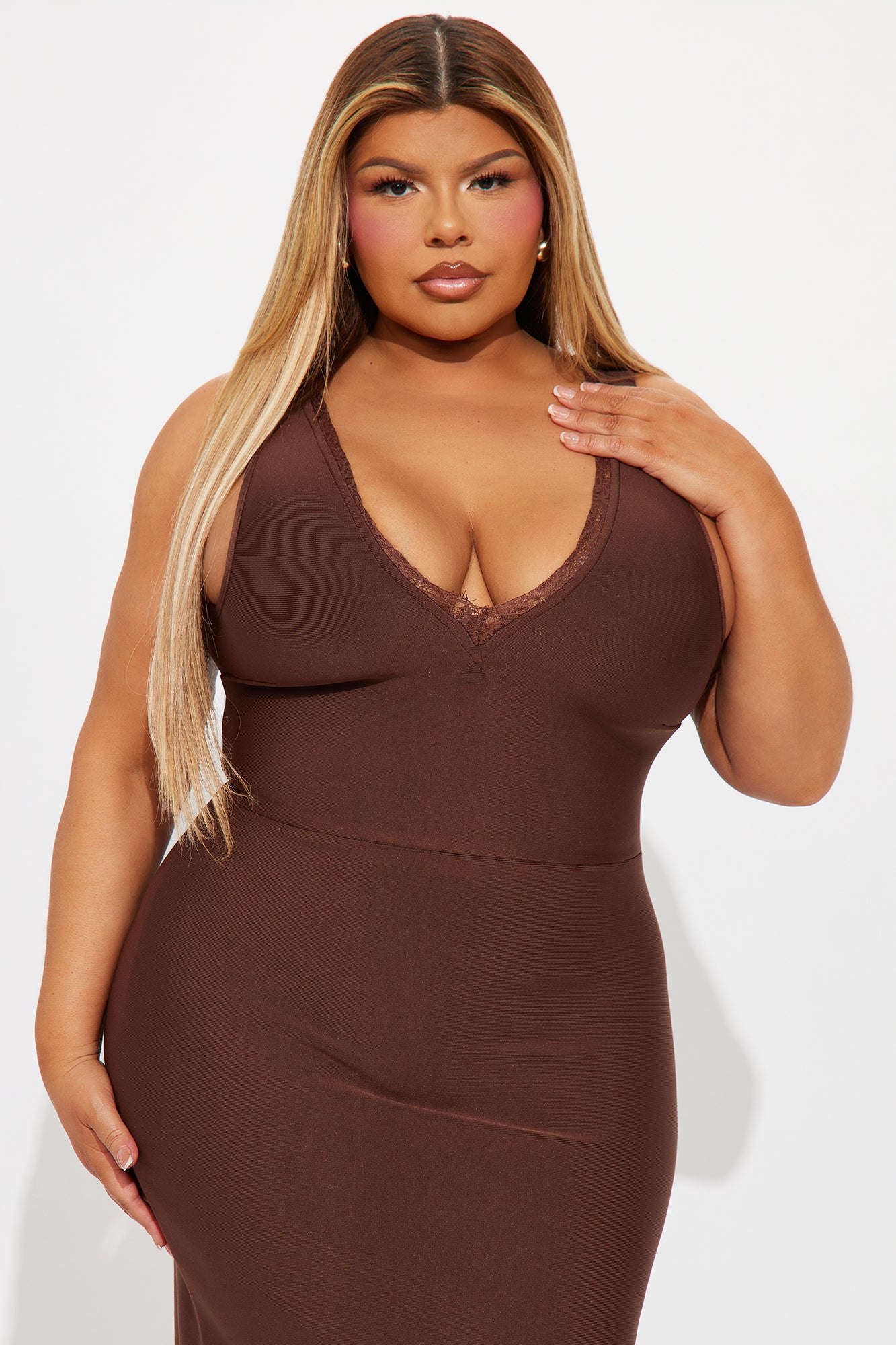 Becky Bandage Maxi Dress - Brown - Image 5