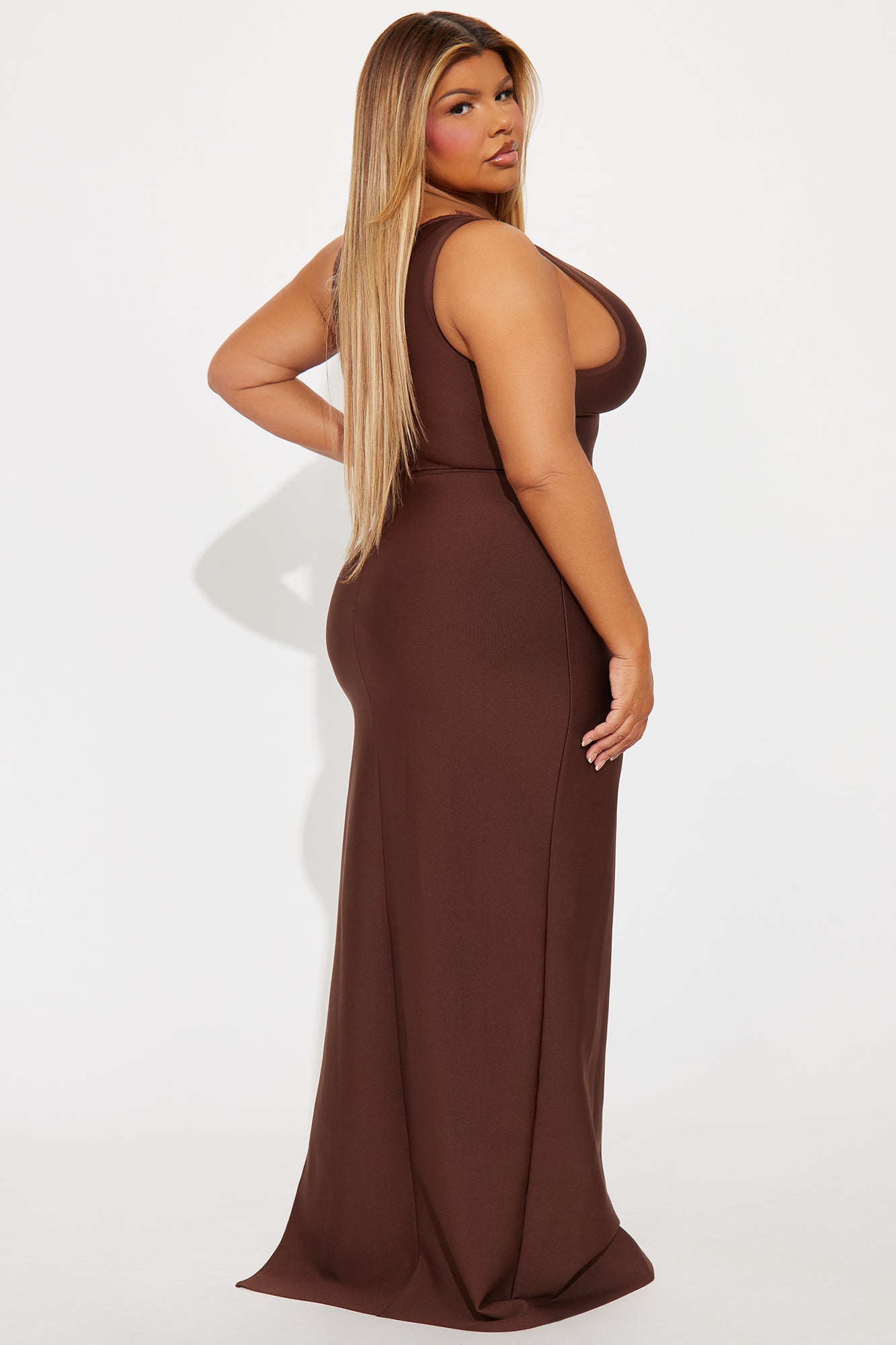Becky Bandage Maxi Dress - Brown - Image 6