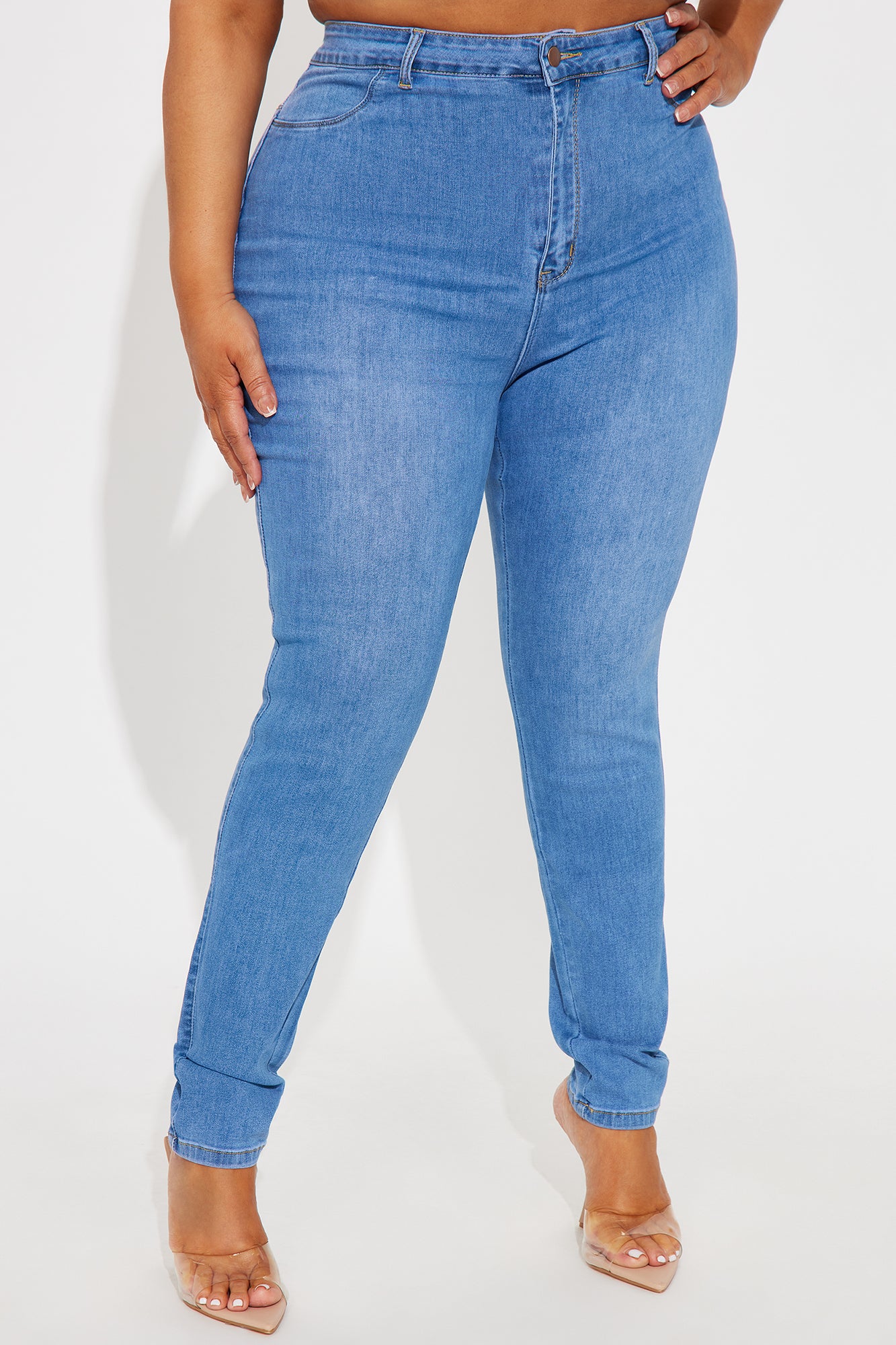 Classic Belle High Rise Booty Lifter Skinny Jeans - Medium Blue Wash - Image 6